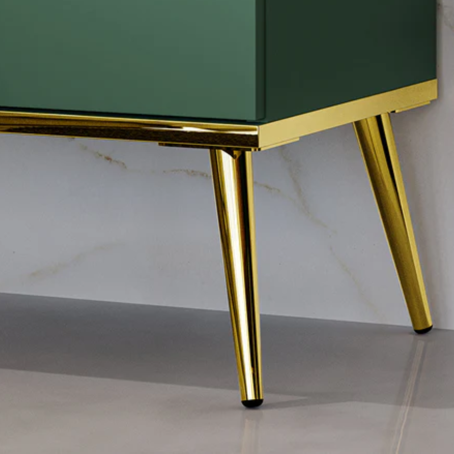 Table de Chevet Moderne en Labrador et Bleu Foncé avec Bordure ABS – Élégance et Durabilité pour Votre Chambre