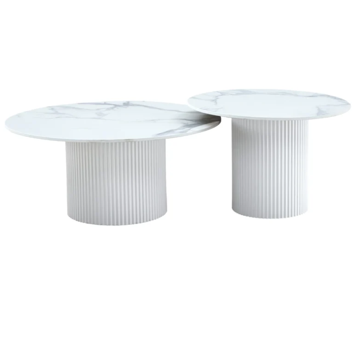 Table basse gigogne plateau céramique travertin ou blanc