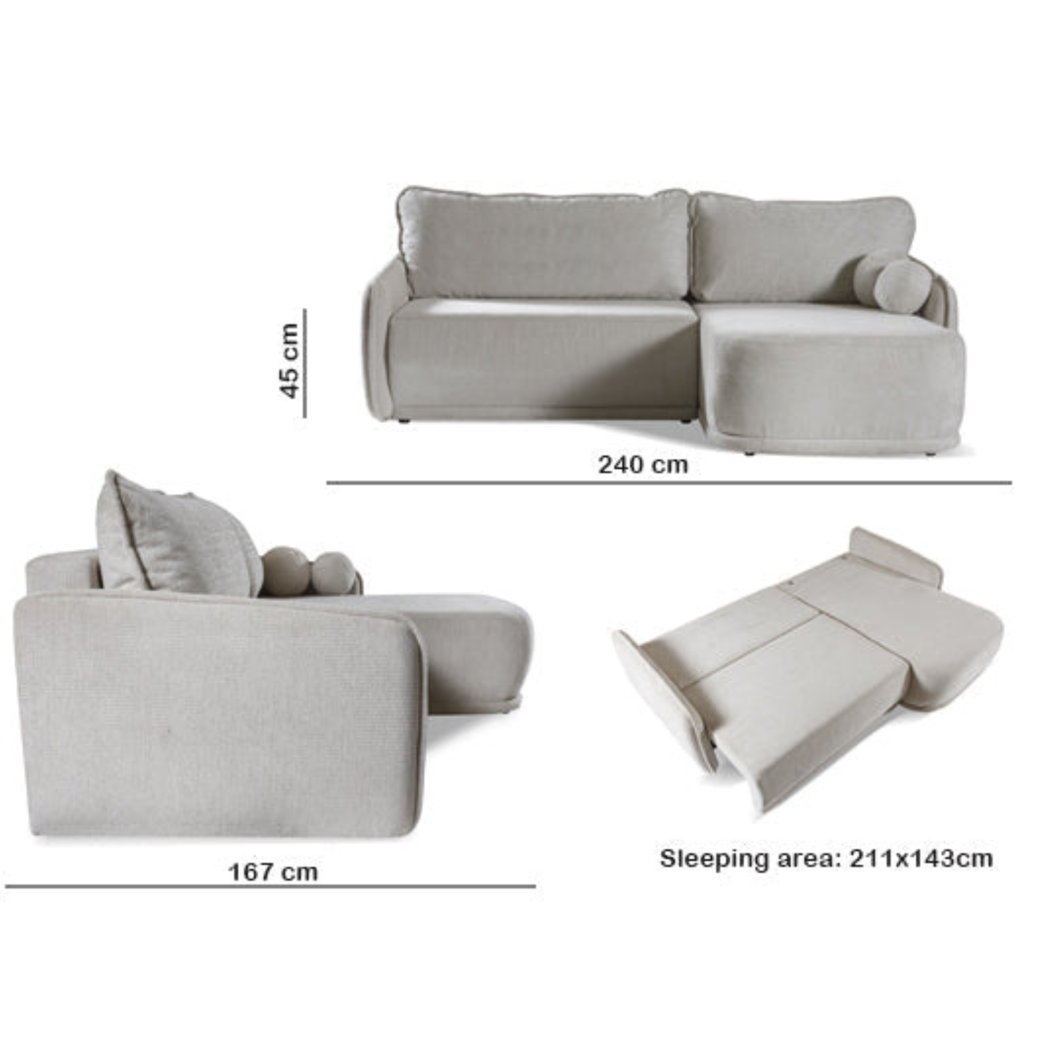 Canapé d’angle convertible – Design moderne, confort optimal et couchage pratique