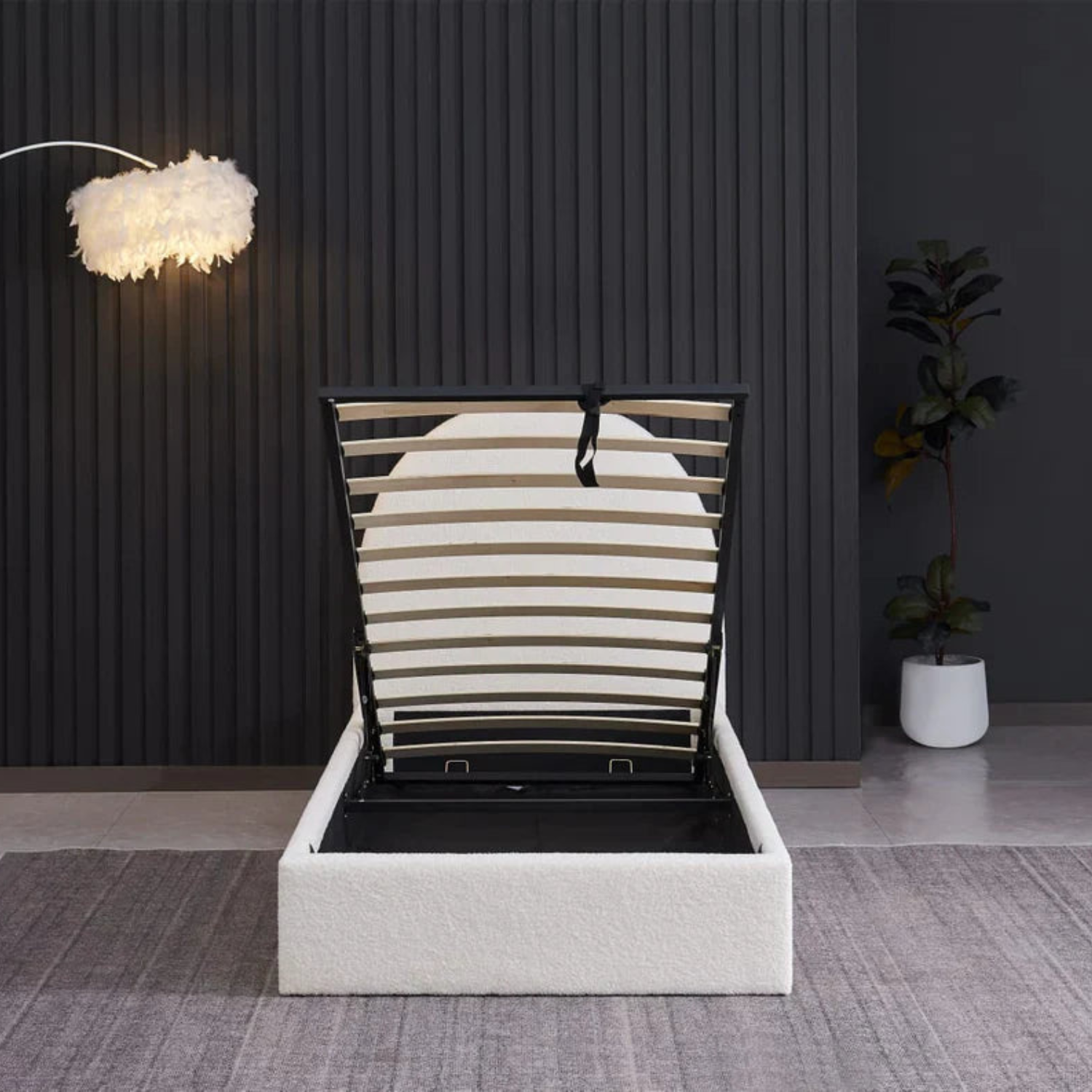 Lit Coffre Double Allegra – Élégance & Rangement Discret