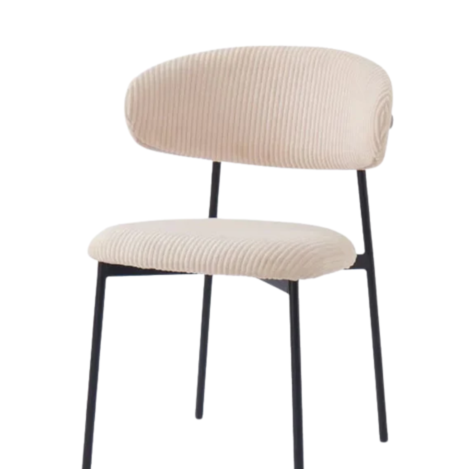 Chaise  Revêtement Tissu Côtelé ou Serge – Pieds Métal Noir