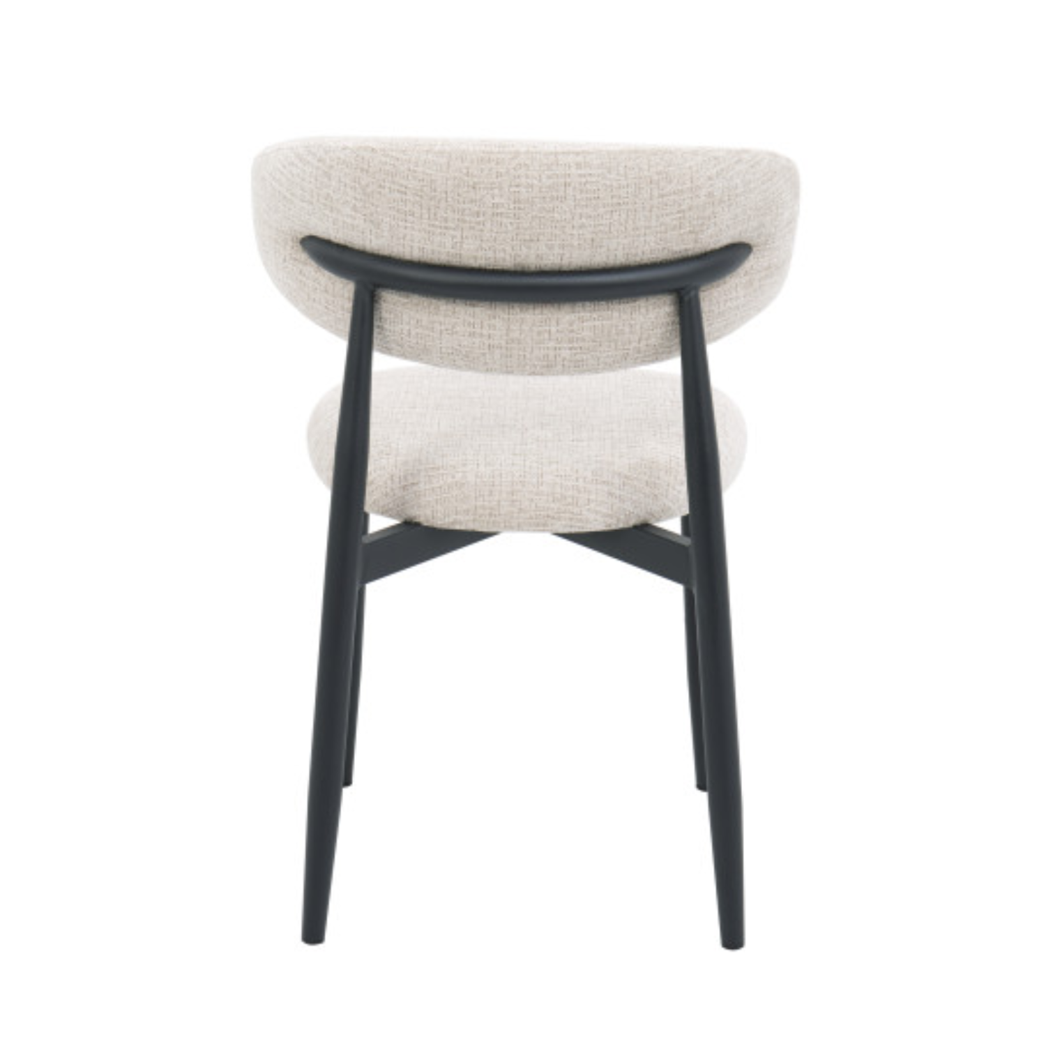 Chaise design – Assise et dossier en tissu, piétement acier (Beige ou Blanc)