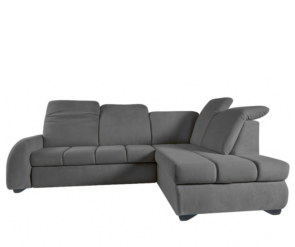 Canapé d’angle convertible en velours avec lit intégré et appui-têtes réglables angle droit