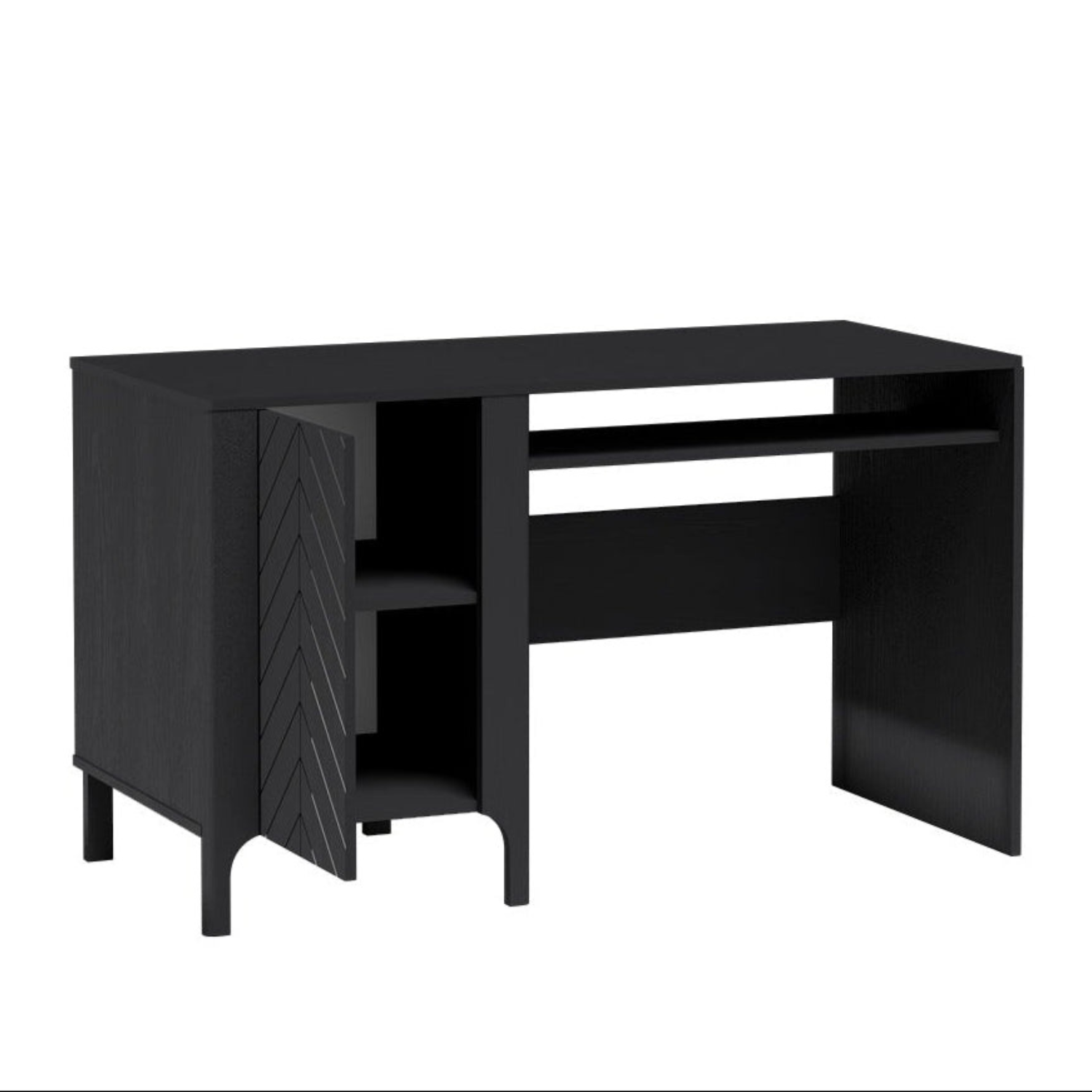 Bureau  avec armoire intégrée et finition noire élégante