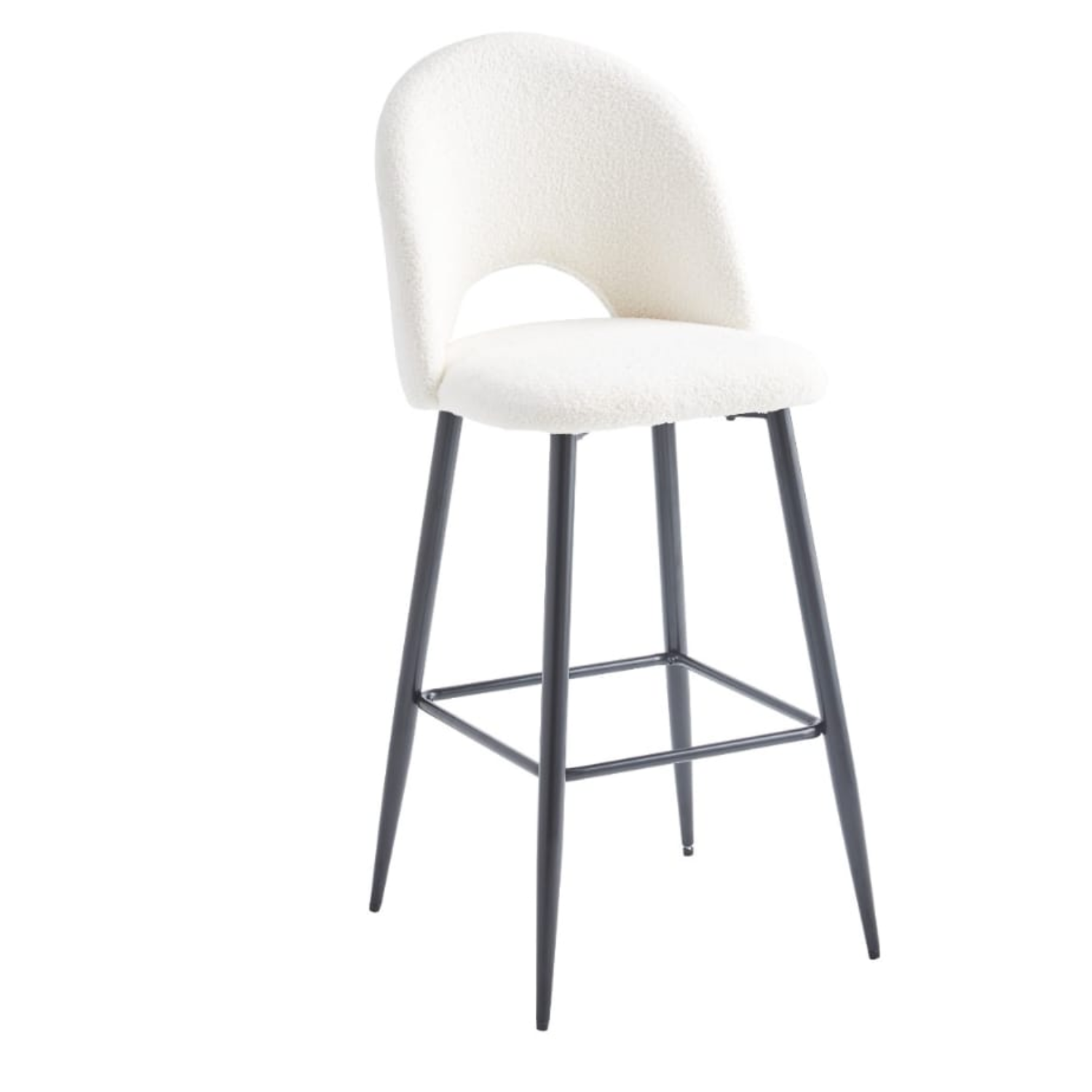 Chaise de bar en velours avec piètement  doré, argenté ou noir –  L45 x P45 x H112 cm