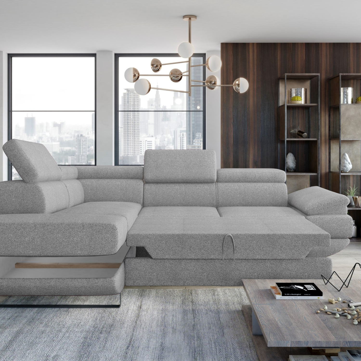 Canapé d’Angle – Confort Ajustable Électriquement et Élégance Contemporaine