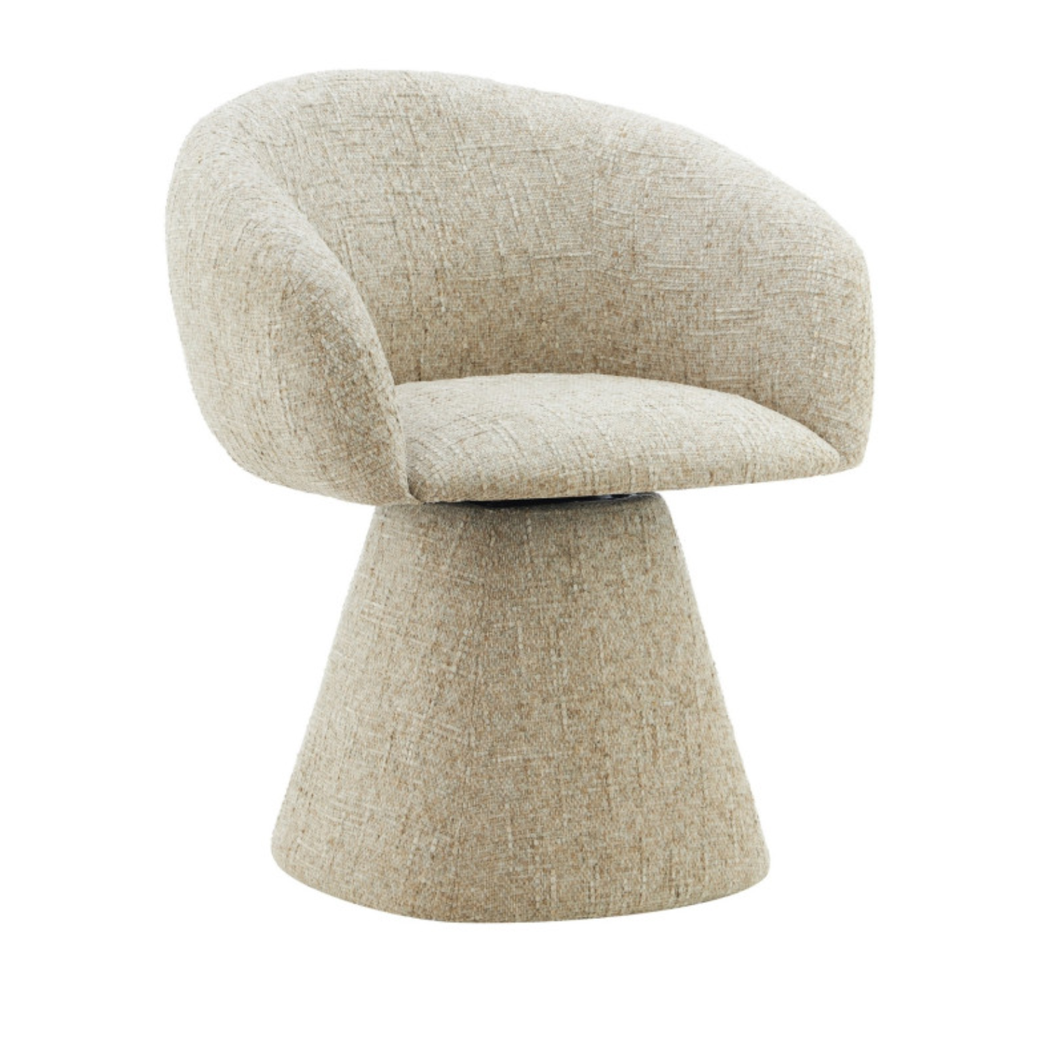 Chaise design – Assise et dossier en tissu bouclé, piétement acier (Beige / Gris clair)