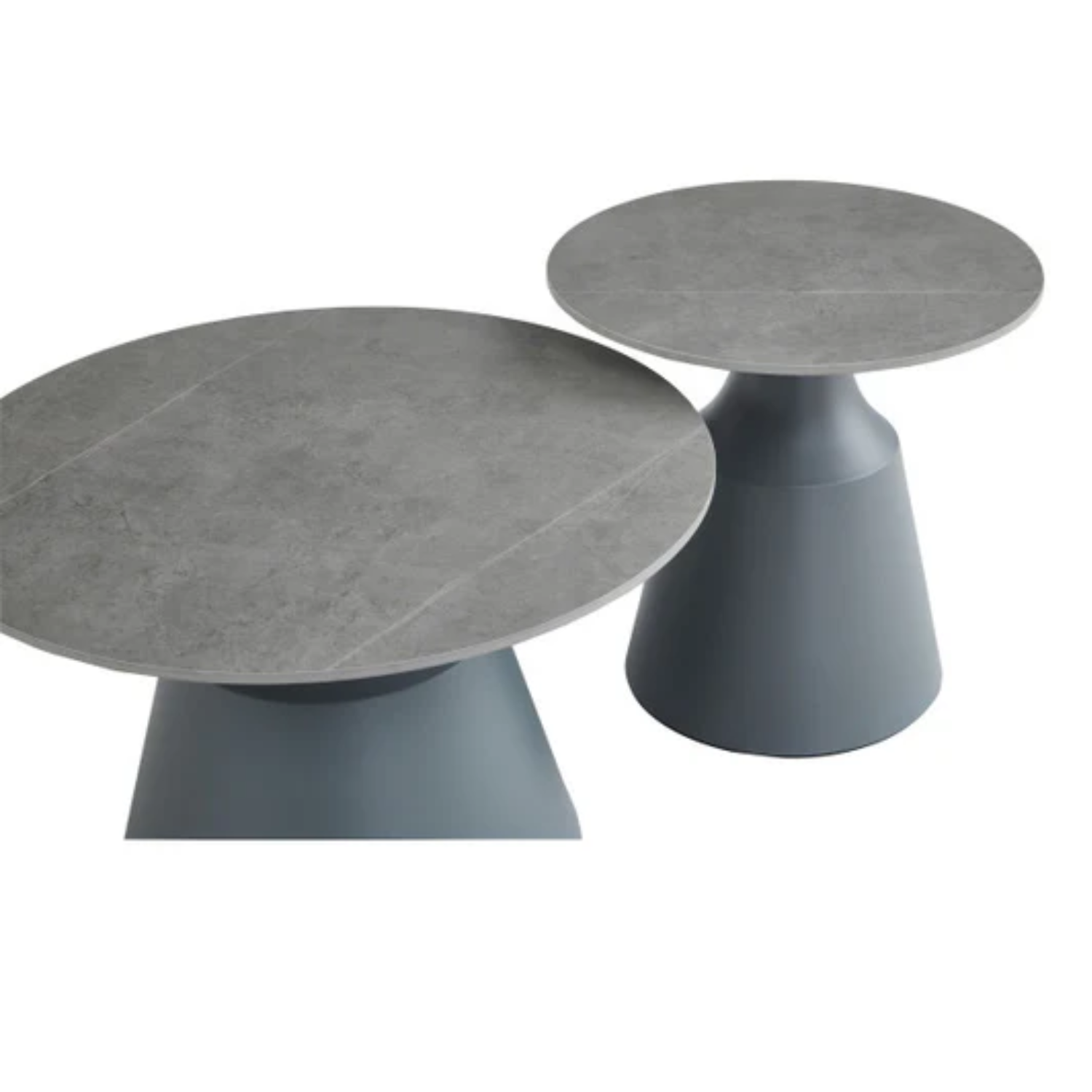 Table basse avec plateau en céramique et piétement en acier