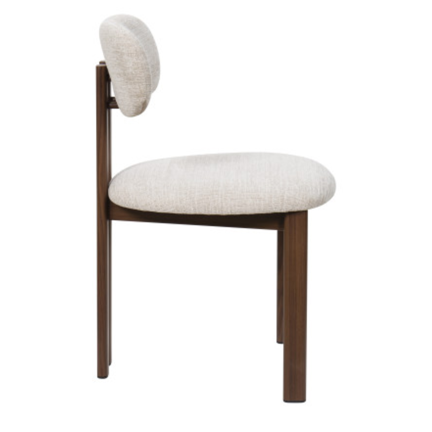 Chaise design VARENA – Assise et dossier en tissu, piétement acier (Blanc ou Beige)
