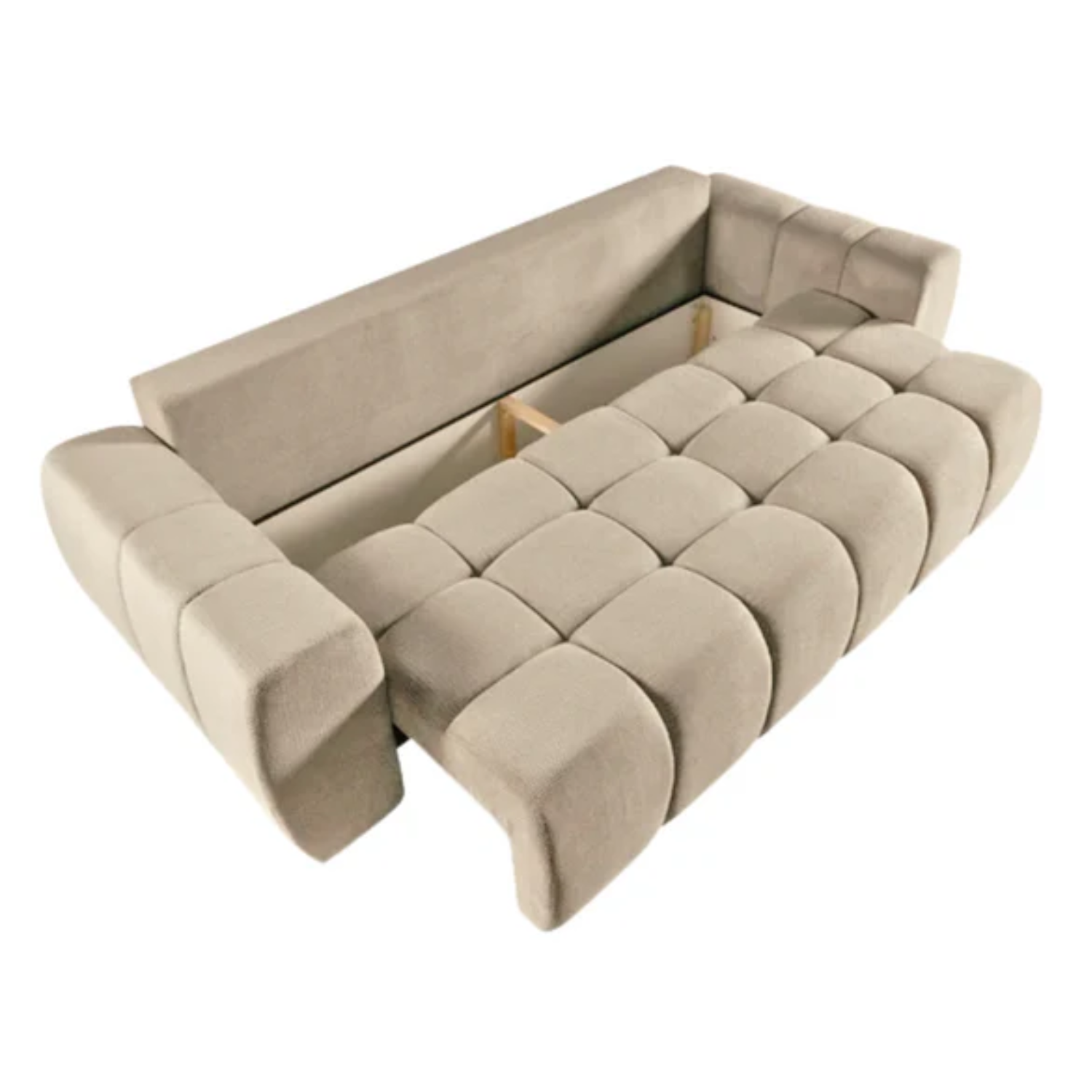 Canapé convertible avec accoudoirs – Couchage élargi & confort moderne en tissu Dunbar 25, disponible en gris ou en beige