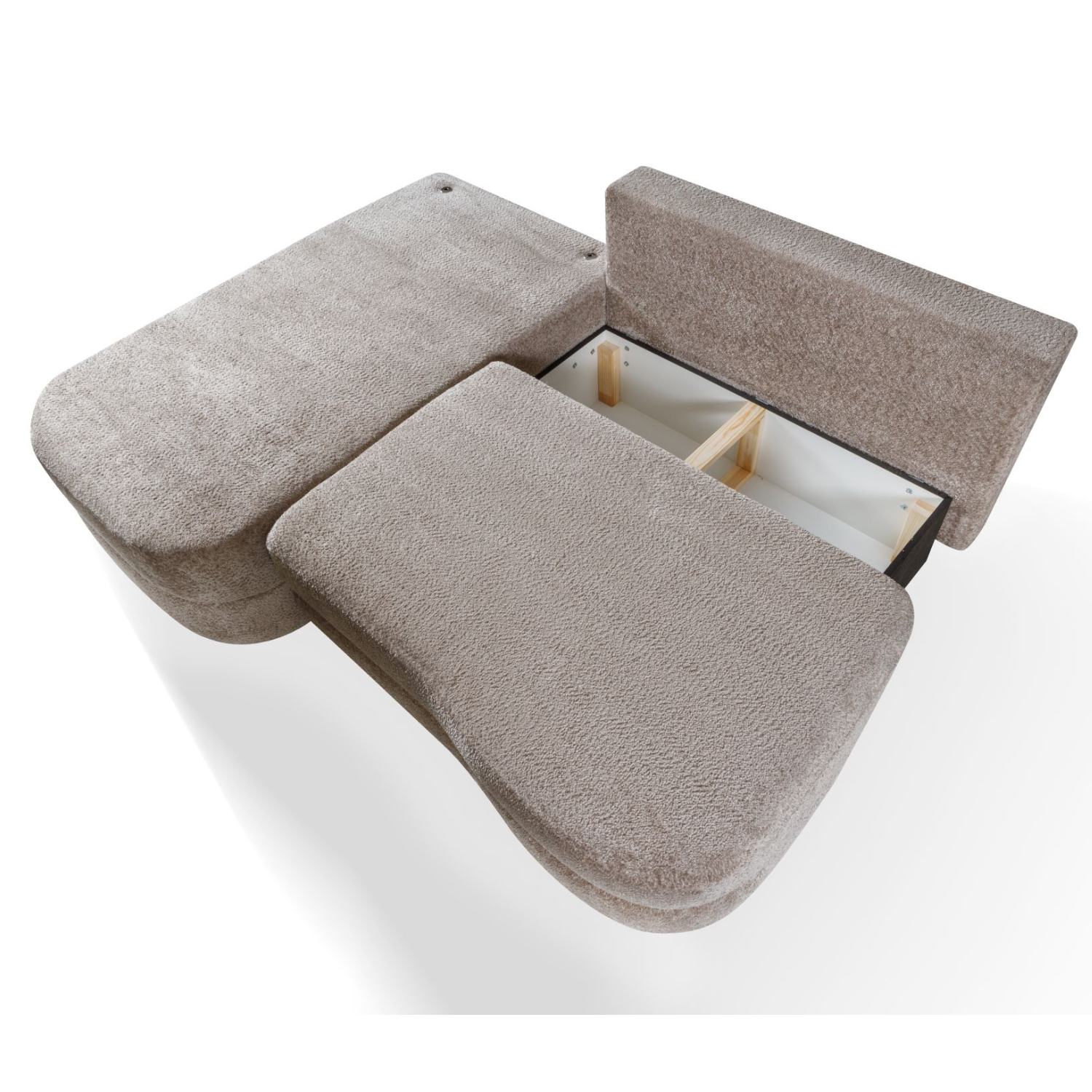 Canapé d’angle gauche extensible avec rangement  228 cm – Beige