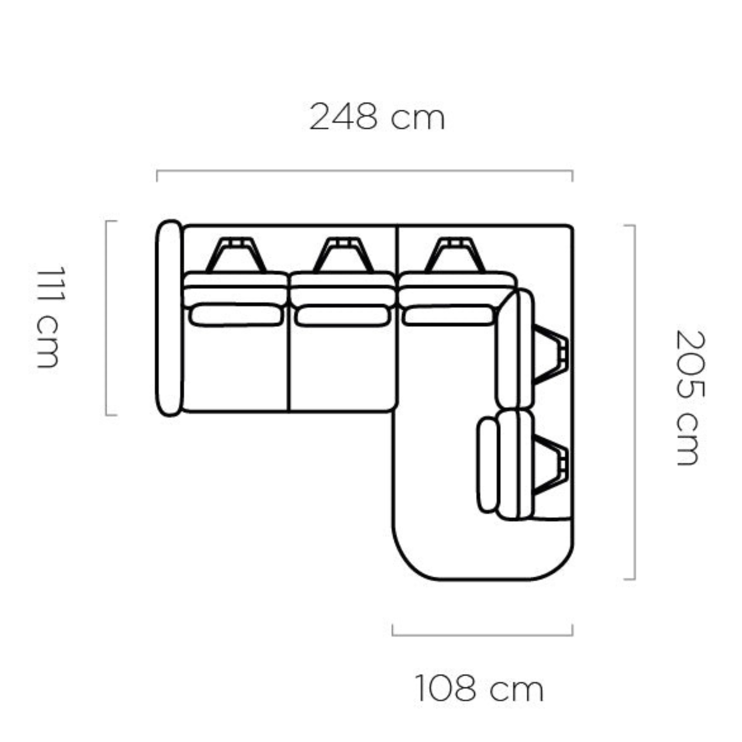Canapé moderne avec profondeur d’assise réglable et appui-tête coulissant