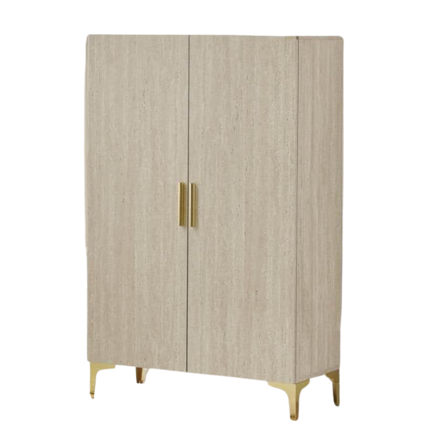 Meuble à chaussures  2 portes – MDF et piétement inox – 81x35x125 cm