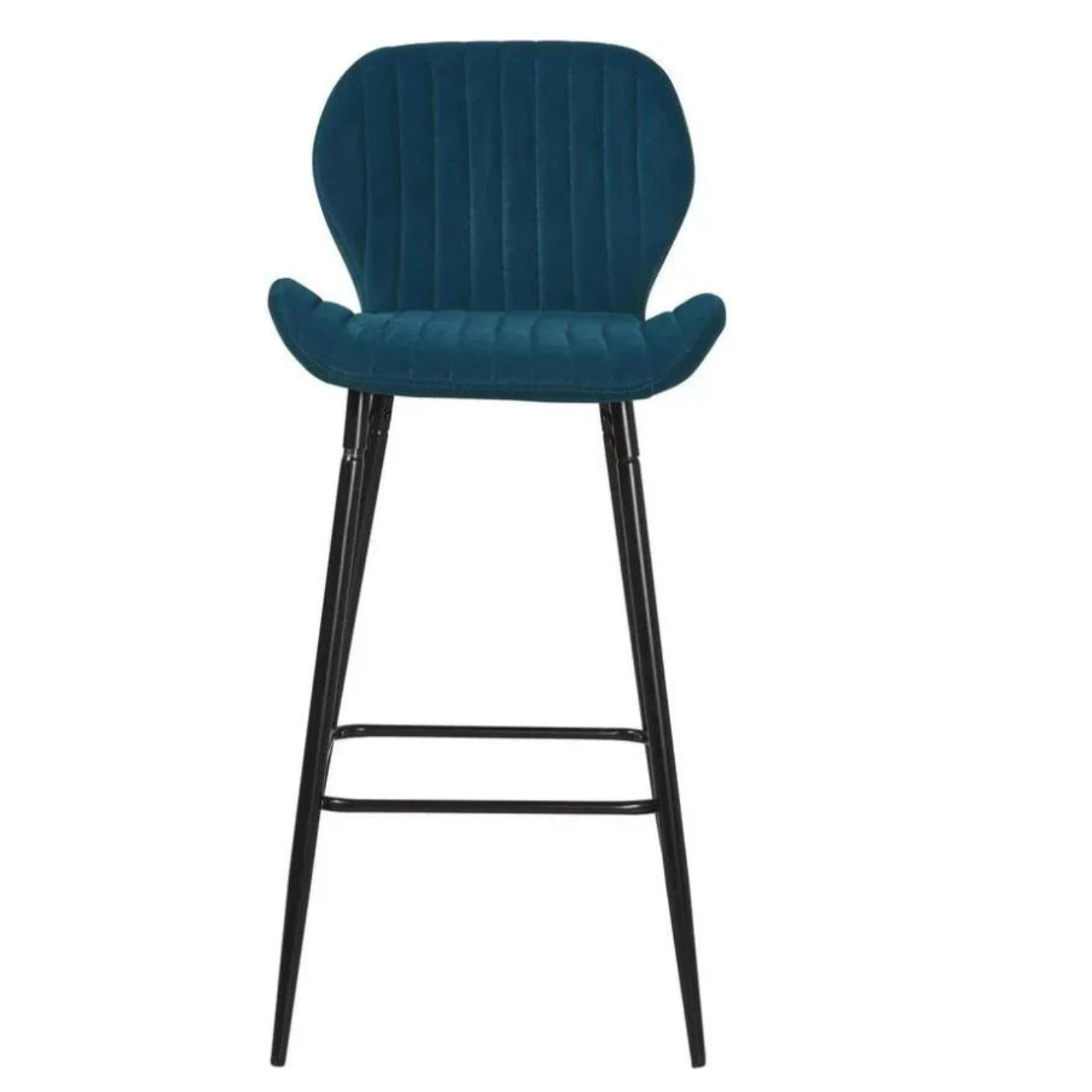 chaise de bar– Assise rembourrée en tissu, structure métal noir, design moderne et confortable