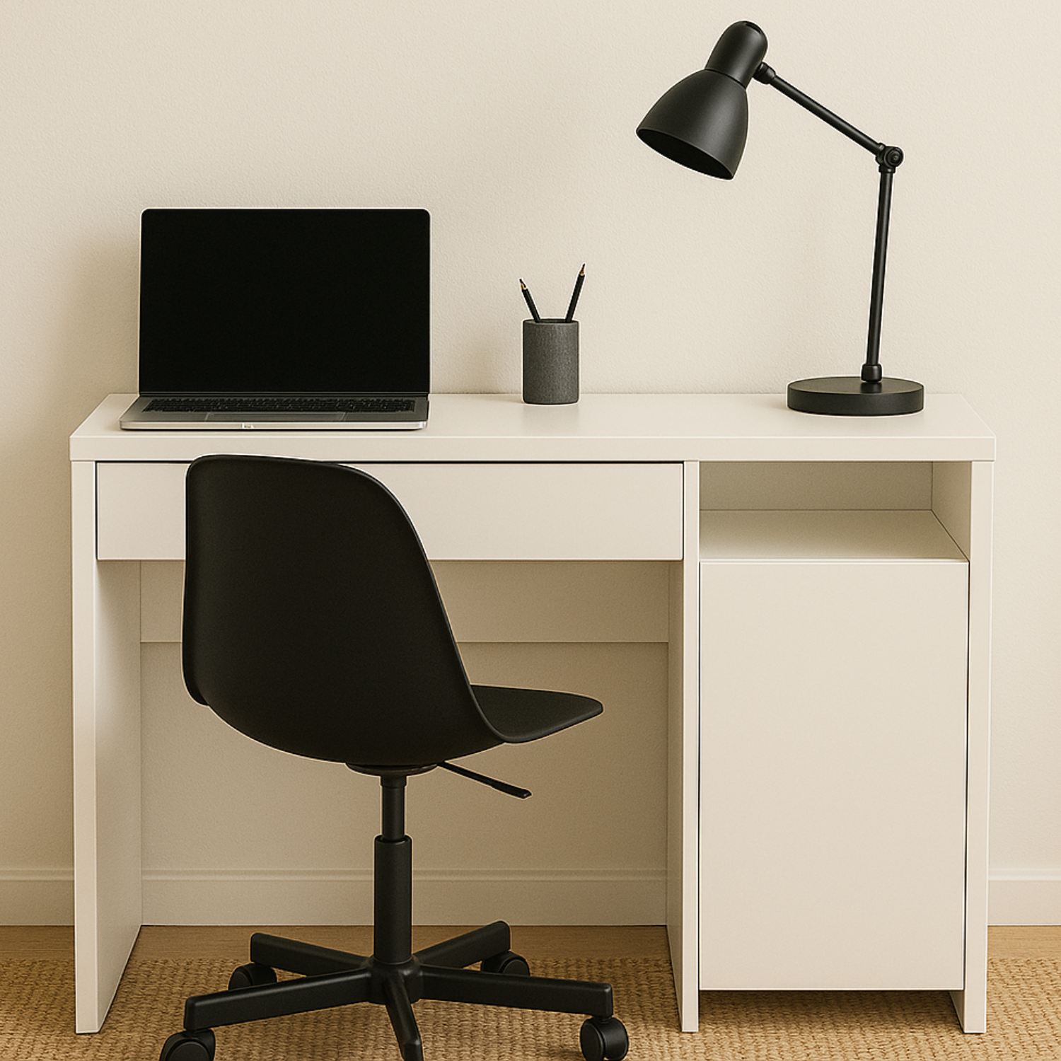 Bureau Blanc Contemporain – Résistance Supérieure et Finitions Haut de Gamme