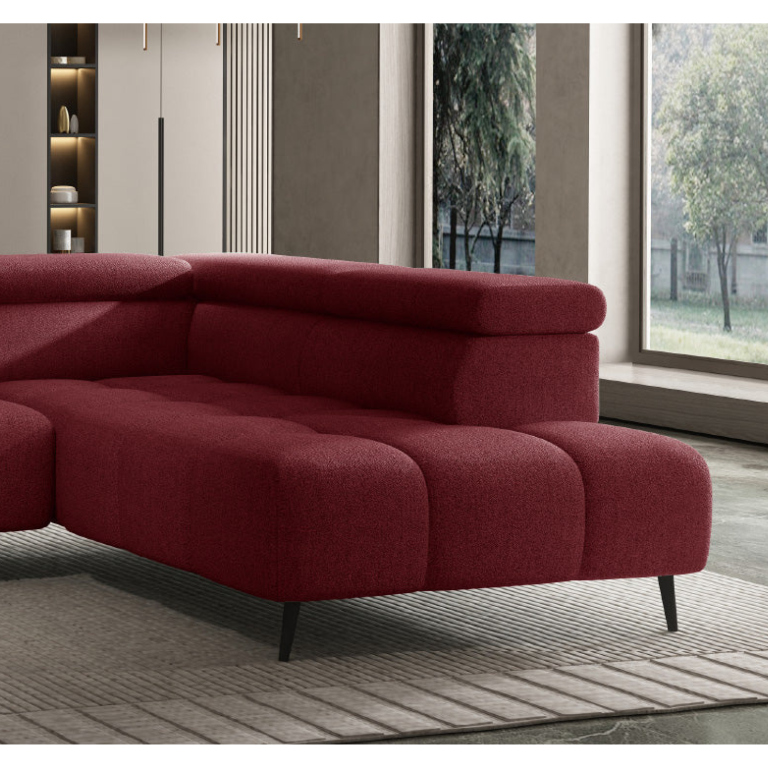 Canapé d'angle moderne avec réglage électrique de la profondeur d'assise Le canapé d'angle