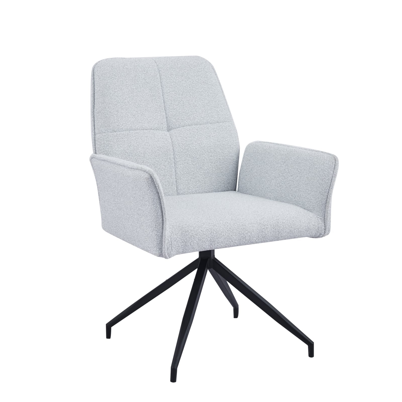 Chaise pivotante – Assise Confortable en Tissu  haut de gamme & Piétement Métal Noir , rotation 360° - Decora Home