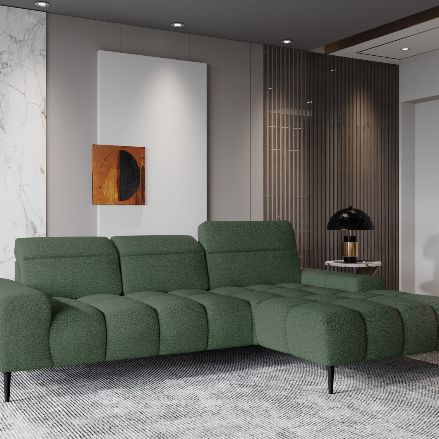 Canapé d’Angle – Confort Personnalisé avec Profondeur d’Assise Réglable