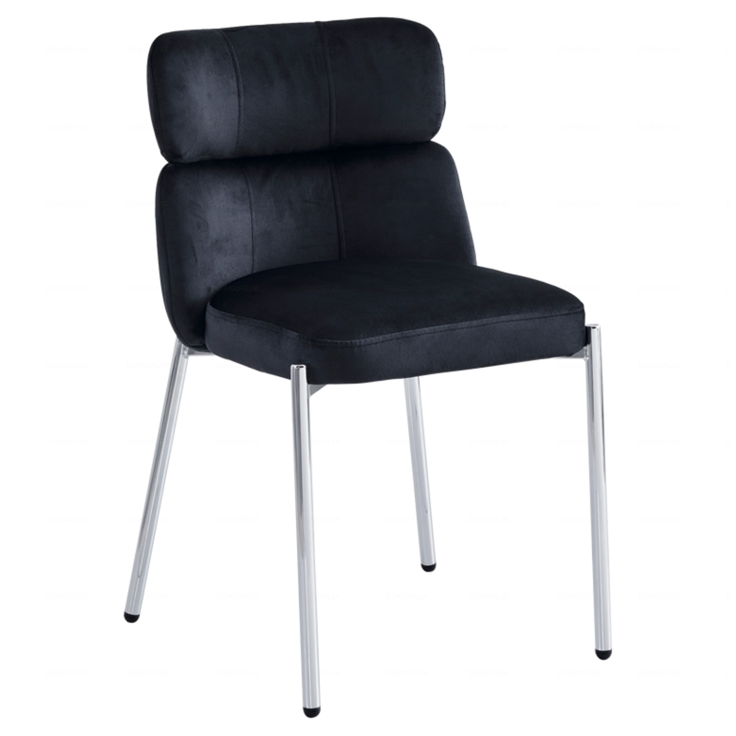 Chaise en Velours avec Piétement en Acier Inoxydable