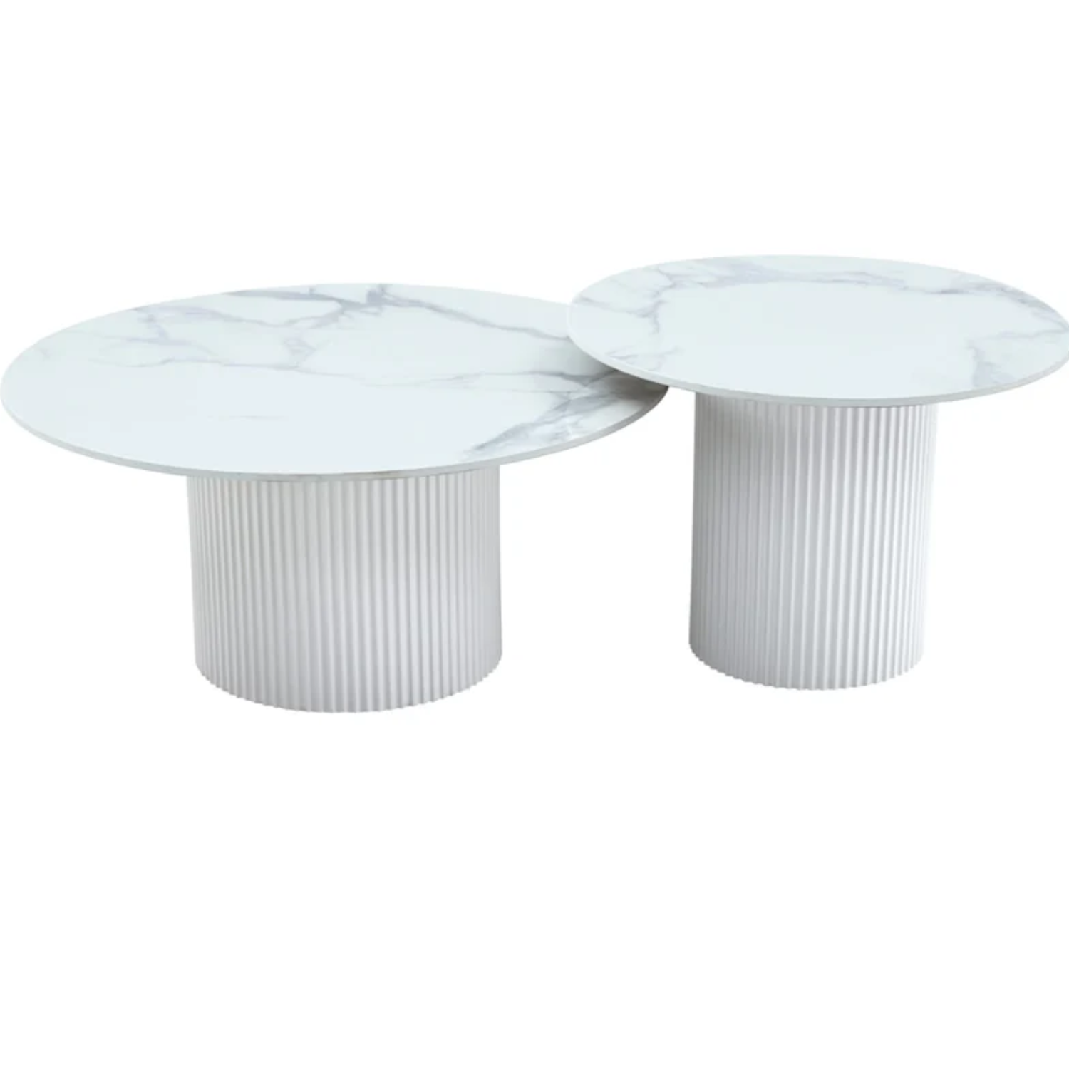 Table basse gigogne plateau céramique travertin ou blanc