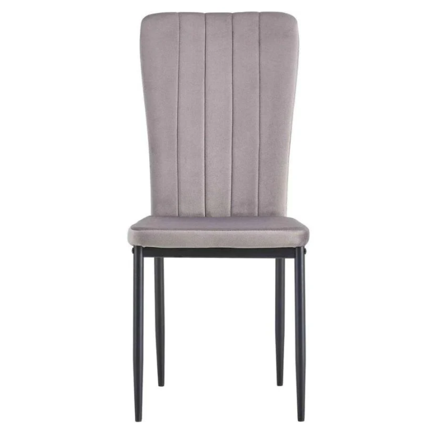 Chaise confortable en tissu gris ou noir – Piètement métal noir élégant