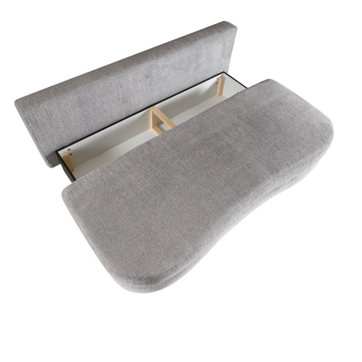 Canapé avec fonction couchage DL, ressorts Bonnell et rangement intégré.