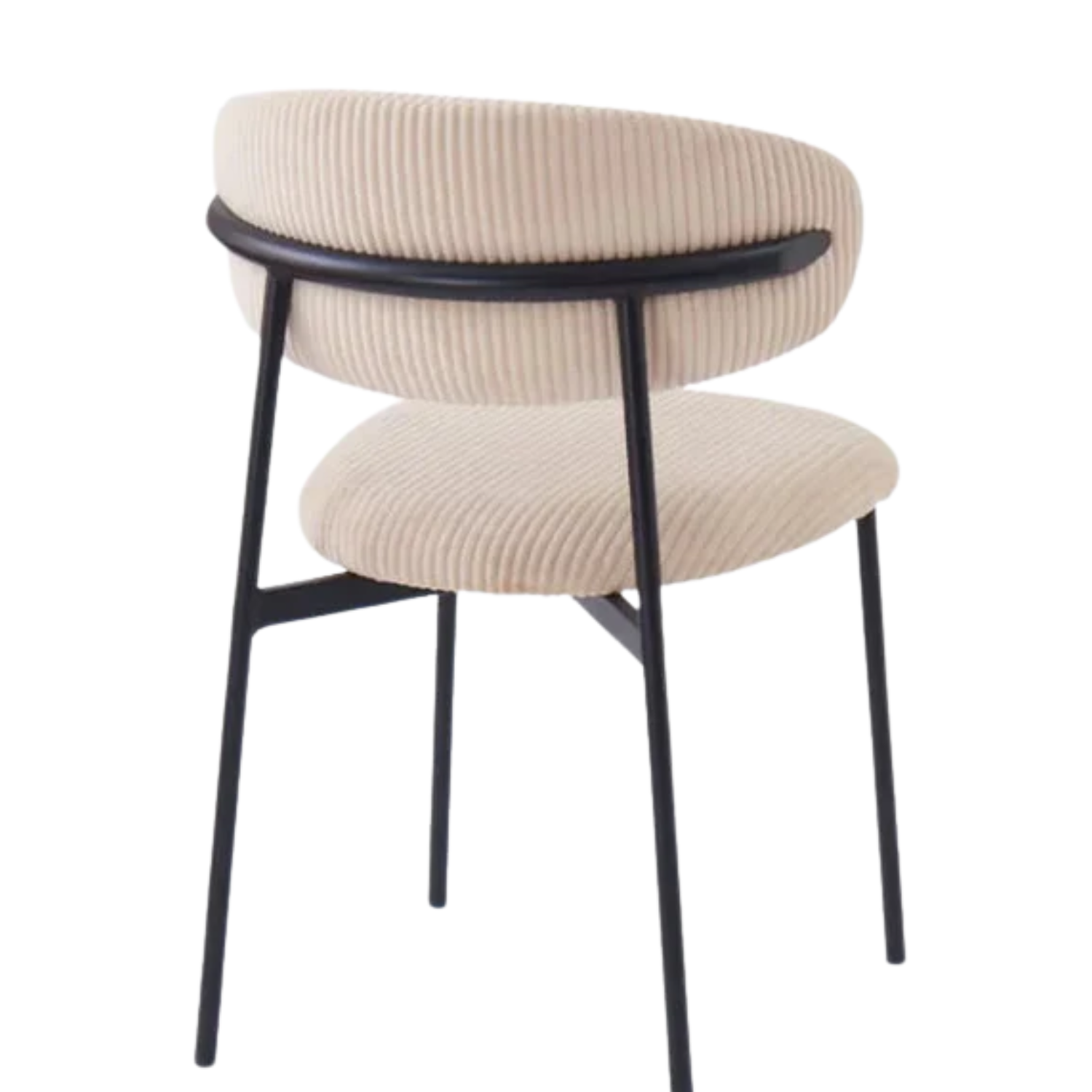 Chaise  Revêtement Tissu Côtelé ou Serge – Pieds Métal Noir