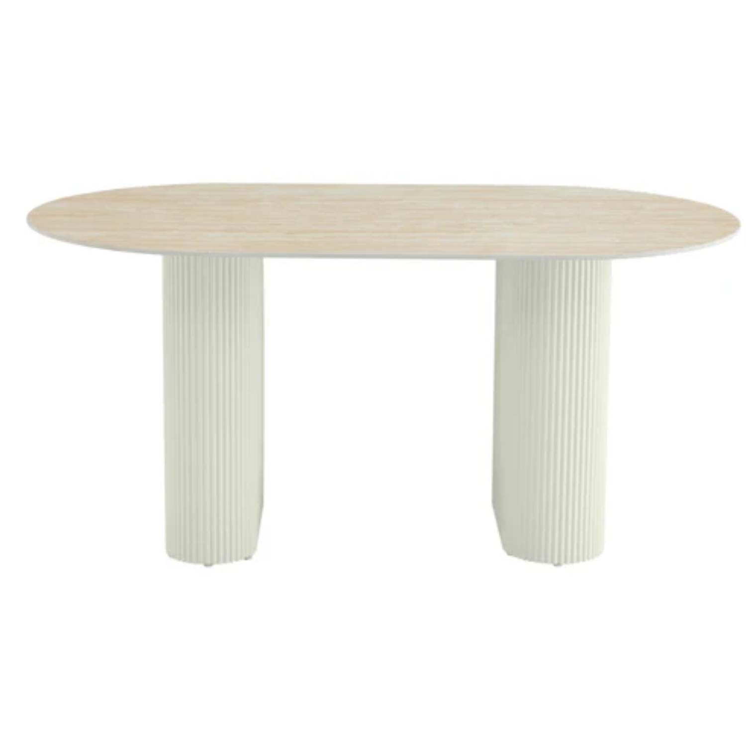 Table à manger - Plateau en céramique Travertin ou Marbre blanc, Pieds métalliques noirs ou beiges, 180x90cm