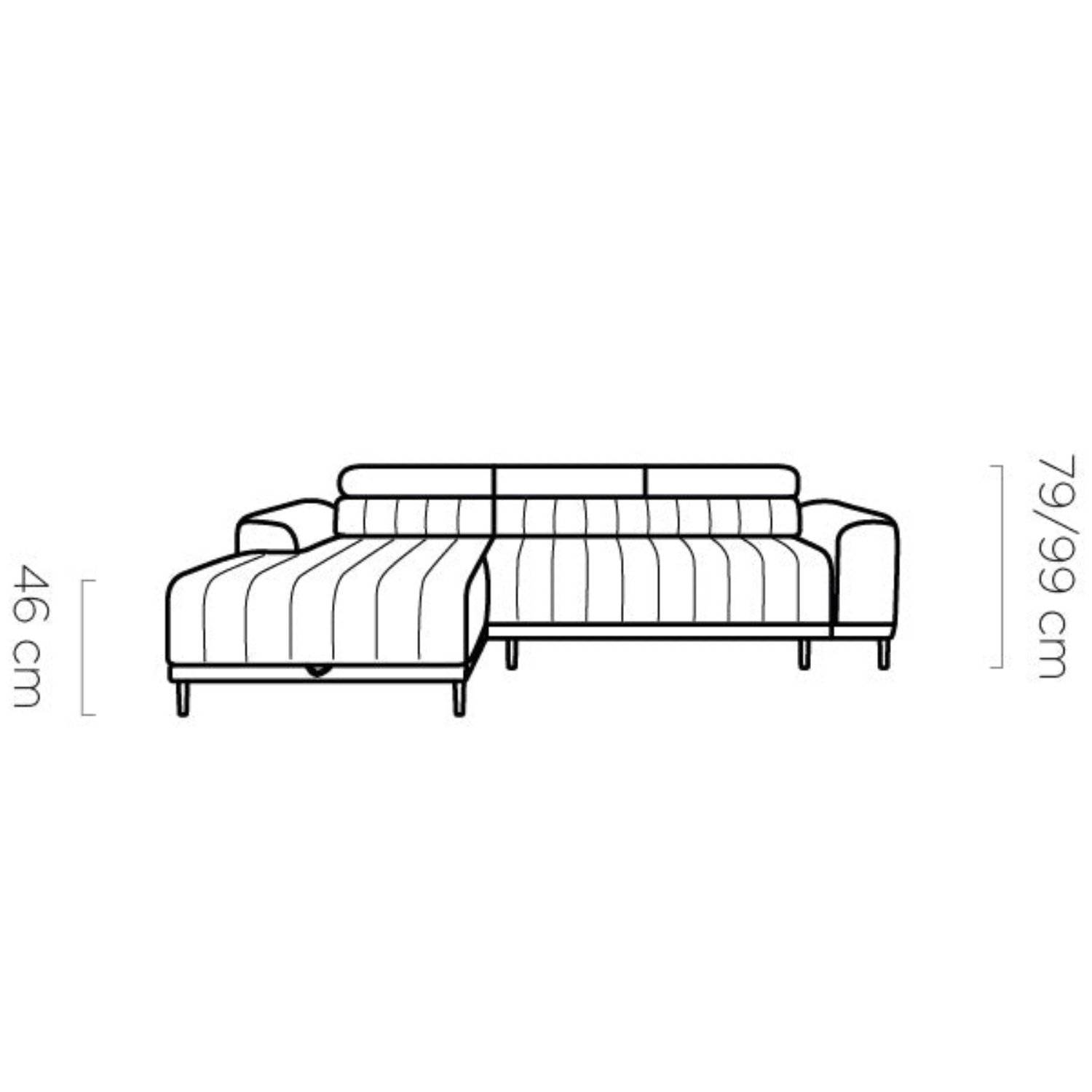 Canapé d’angle – Design moderne, appuis-tête réglables, lit d’appoint & coffre de rangement