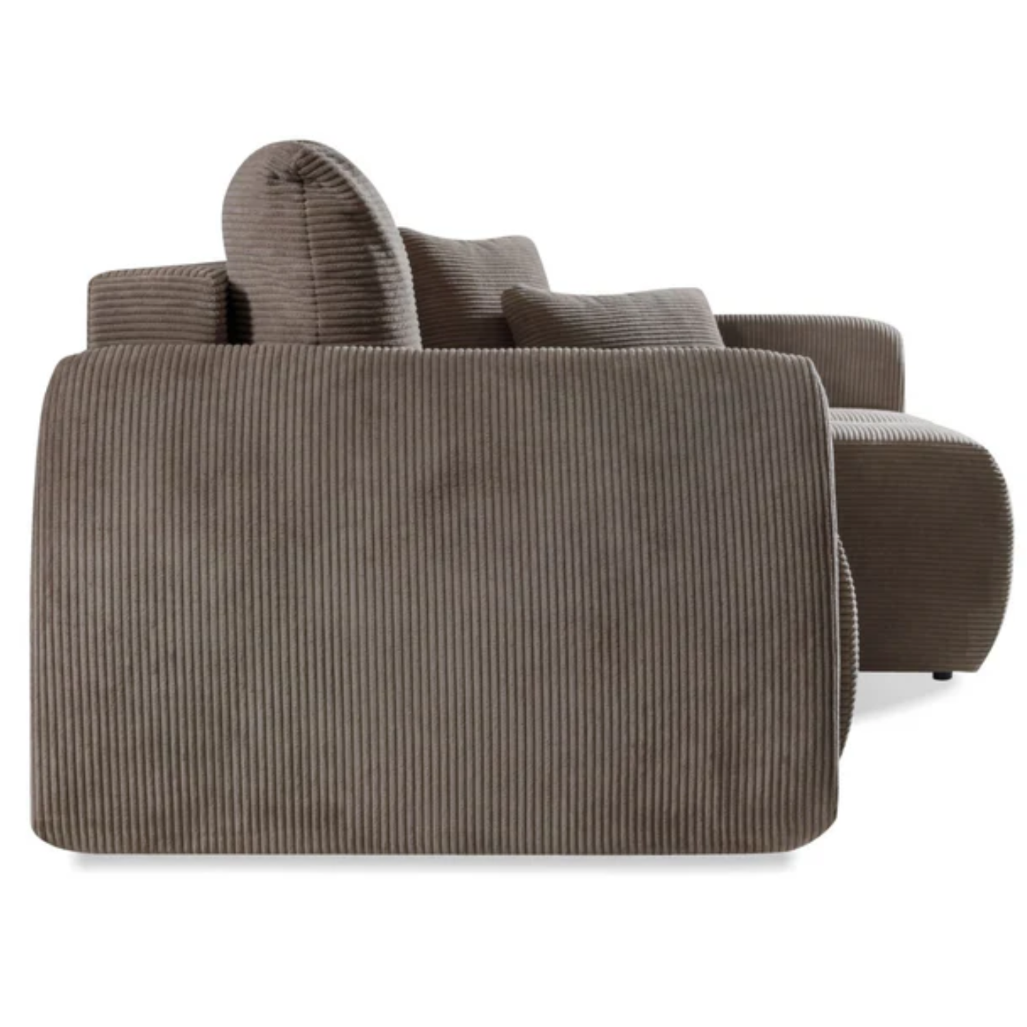 Canapé d'angle extensible matelassé 252 cm avec coffre marron