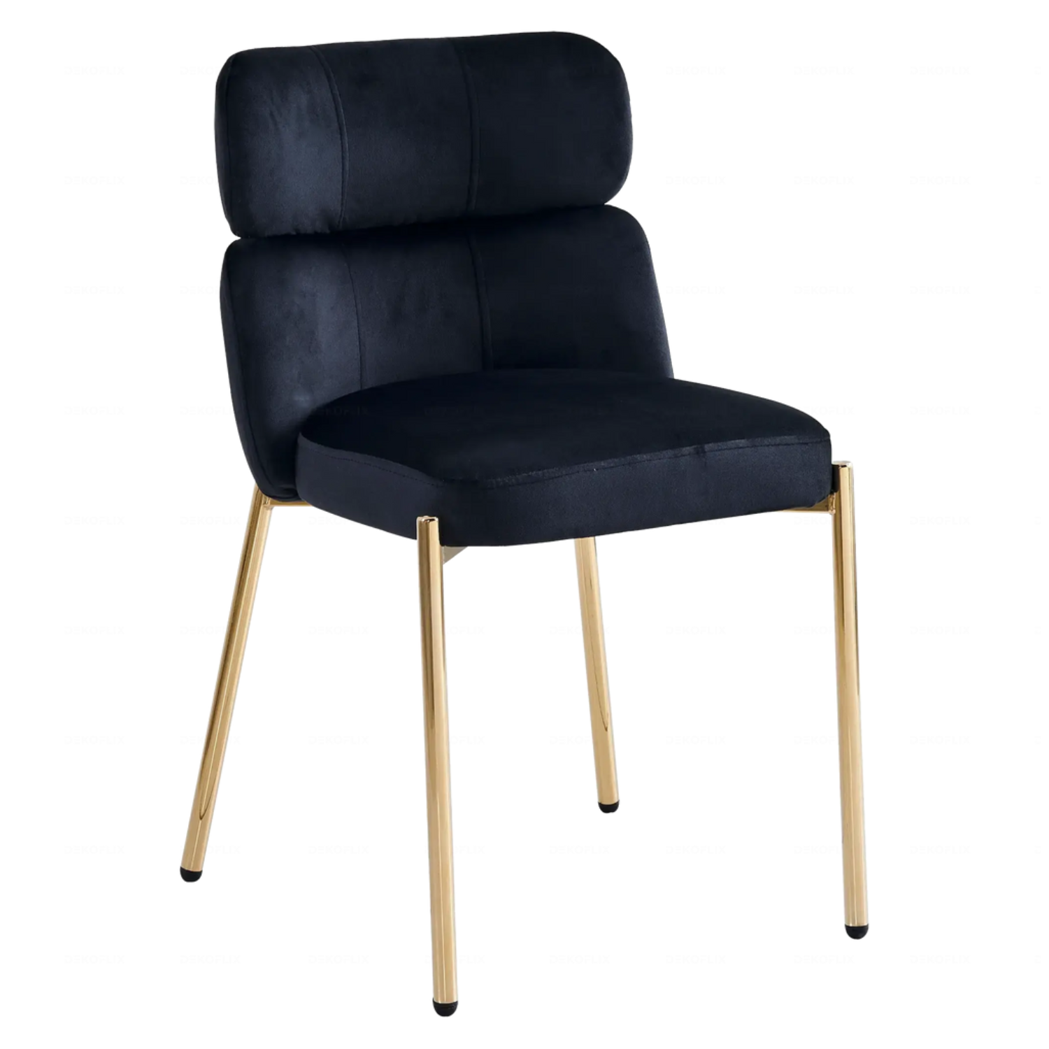 Chaise en Velours avec Piétement en Acier Inoxydable