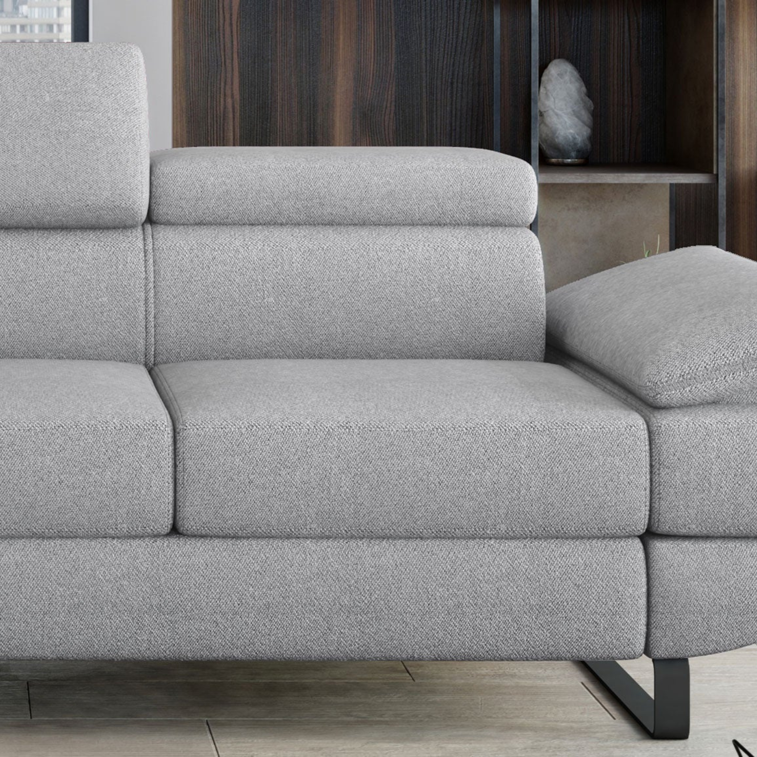 Canapé d’Angle – Confort Ajustable Électriquement et Élégance Contemporaine