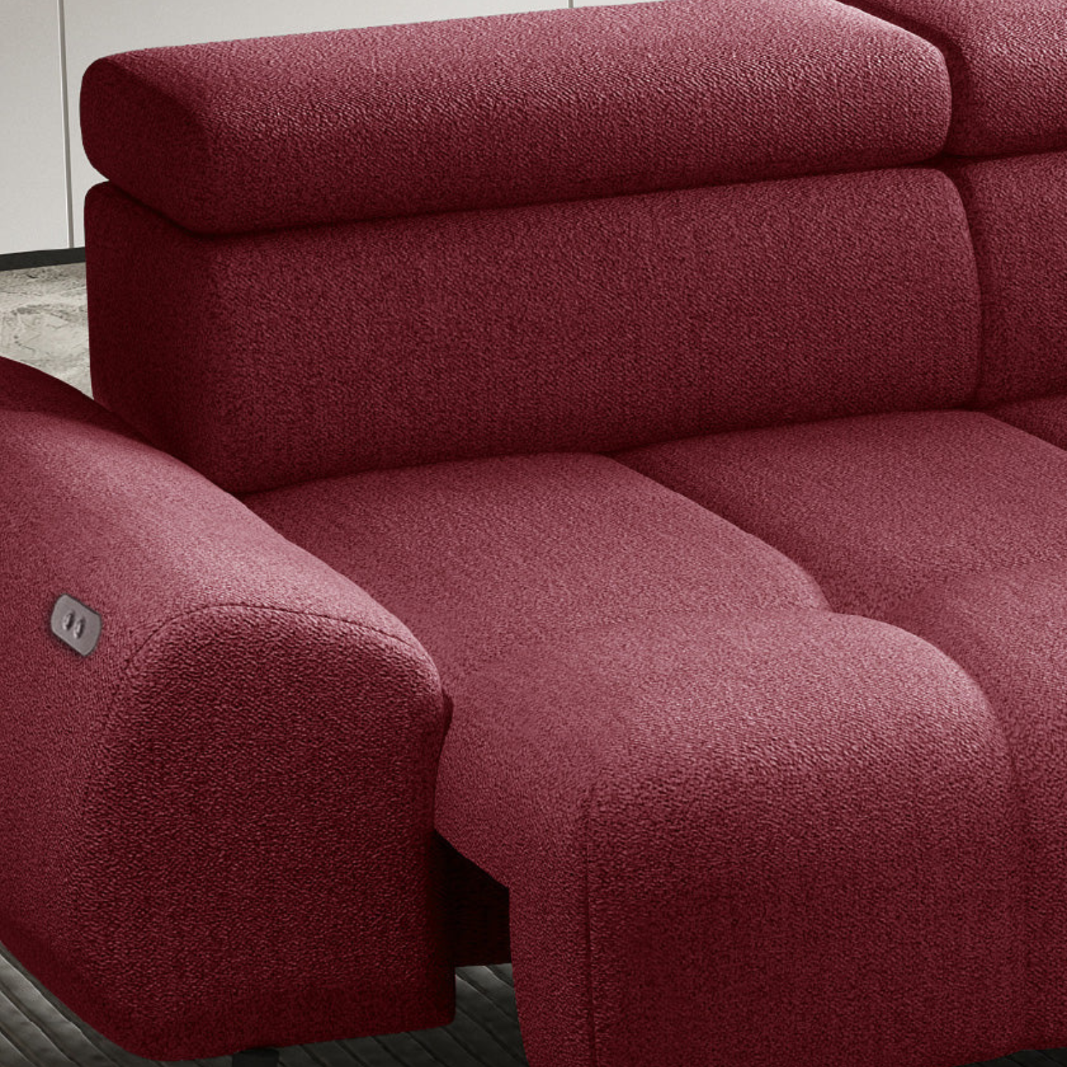 Canapé d'angle moderne avec réglage électrique de la profondeur d'assise Le canapé d'angle