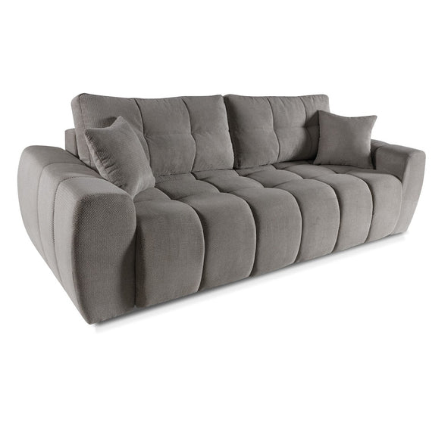 Canapé convertible avec accoudoirs – Couchage élargi & confort moderne en tissu Dunbar 25, disponible en gris ou en beige
