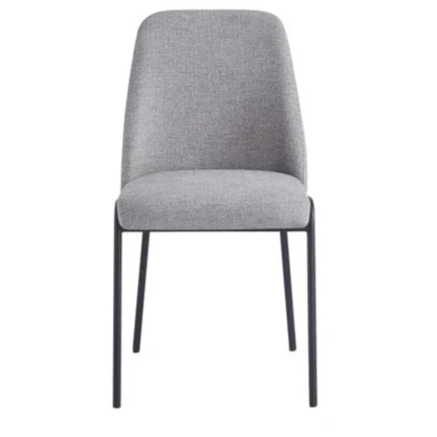 Chaise en Tissu Effet Lin avec Pieds en Métal Noir