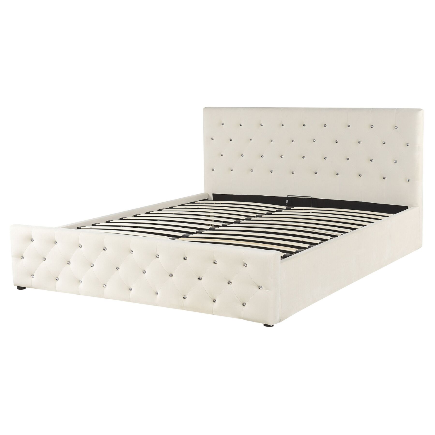 Lit CALINA en velours – Coffre de rangement – 140x200 & 160x200 cm – Noir, Gris, Beige