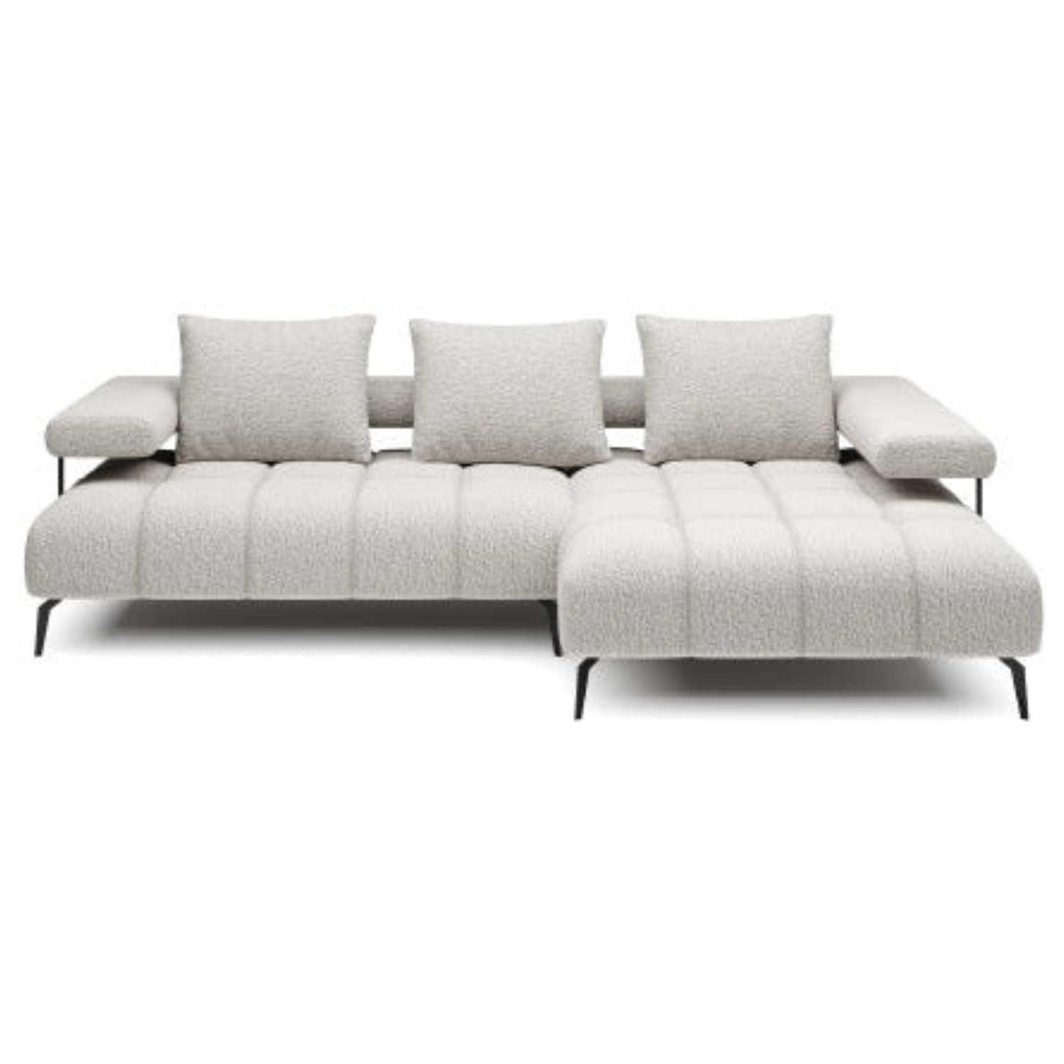 Canapé d’angle moderne avec réglage électrique de la profondeur d’assise