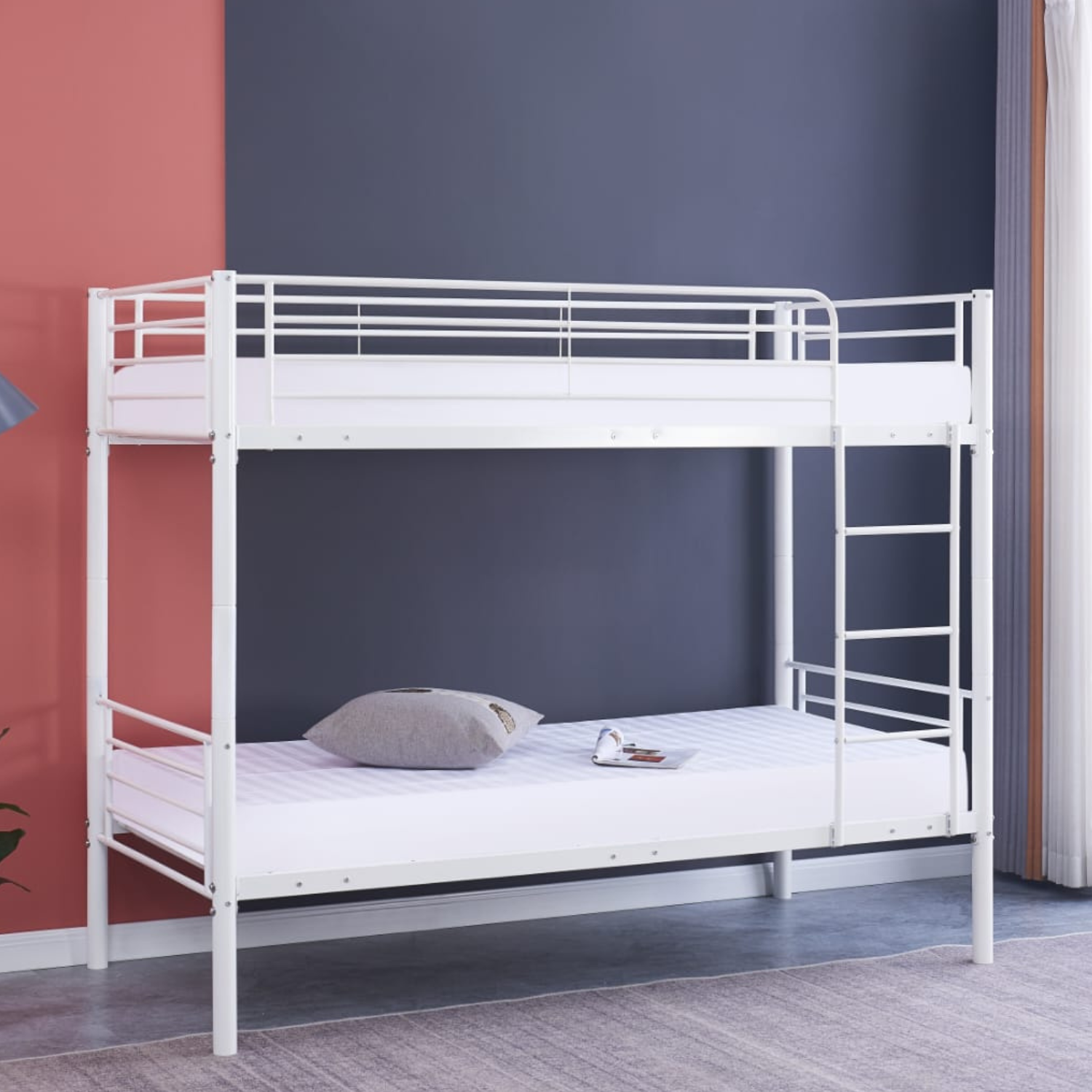 Lit superposé séparable revêtement et sommier en acier 90x 190cm