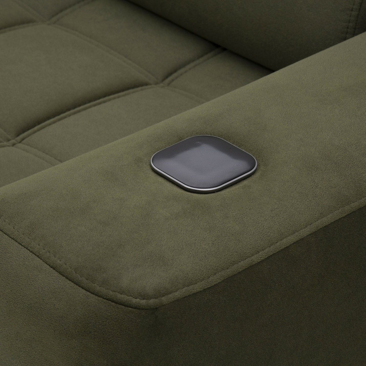 Canapé d’angle fonction couchage, rangement et chargeur téléphone à induction