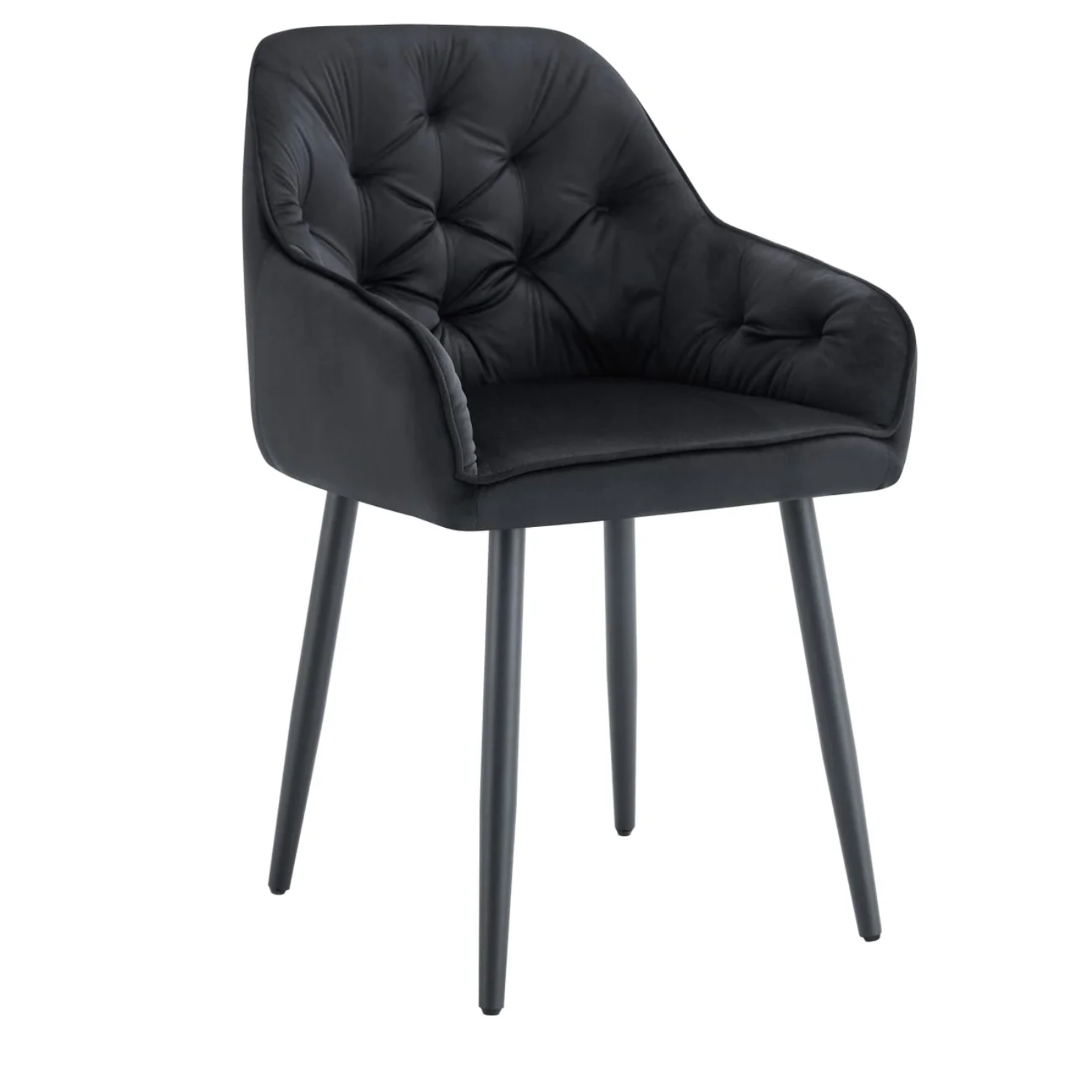 Chaise Assise en velours avec Piètement en métal noir