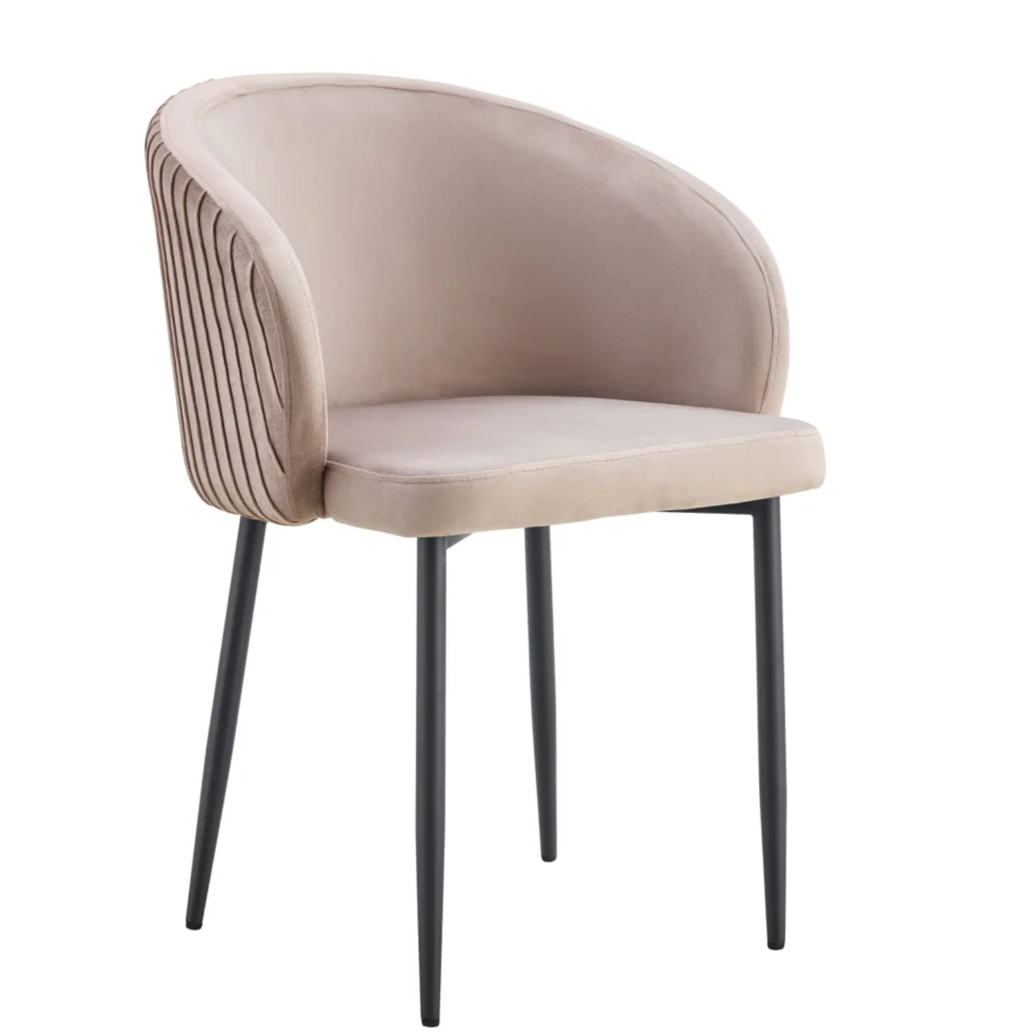 Chaise avec assise en velours et piètement en acier