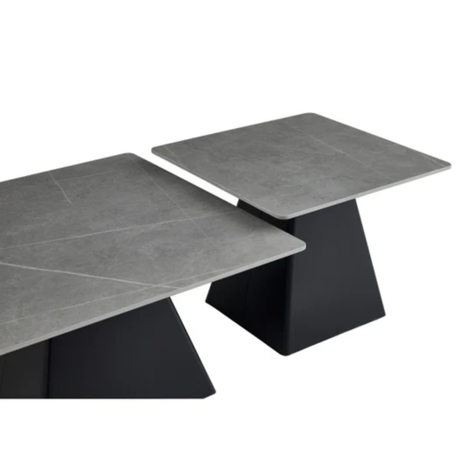Table basse Flora en céramique marbre blanc ou gris, piétement acier