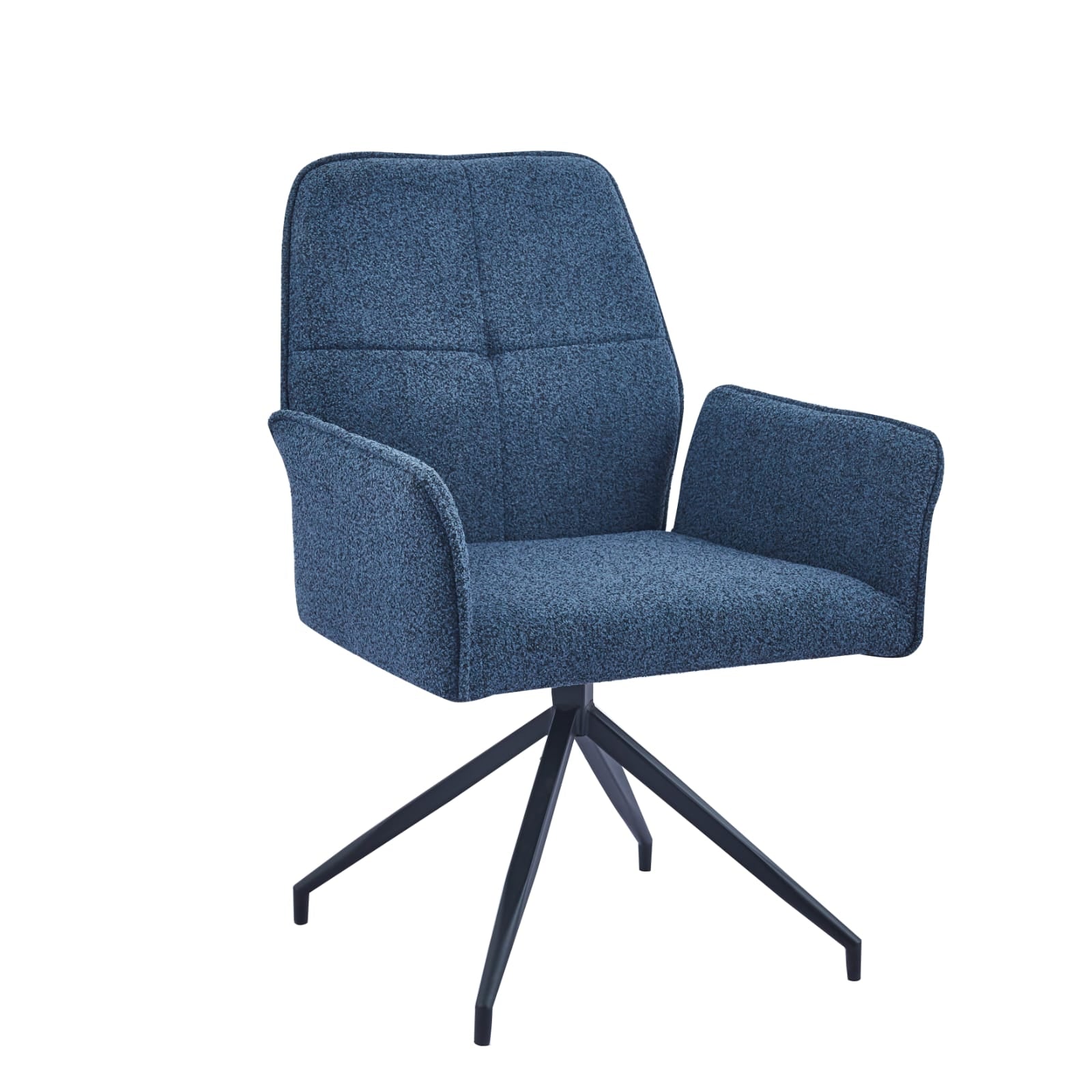 Chaise pivotante – Assise Confortable en Tissu  haut de gamme & Piétement Métal Noir , rotation 360°|Destockage|Decora Home