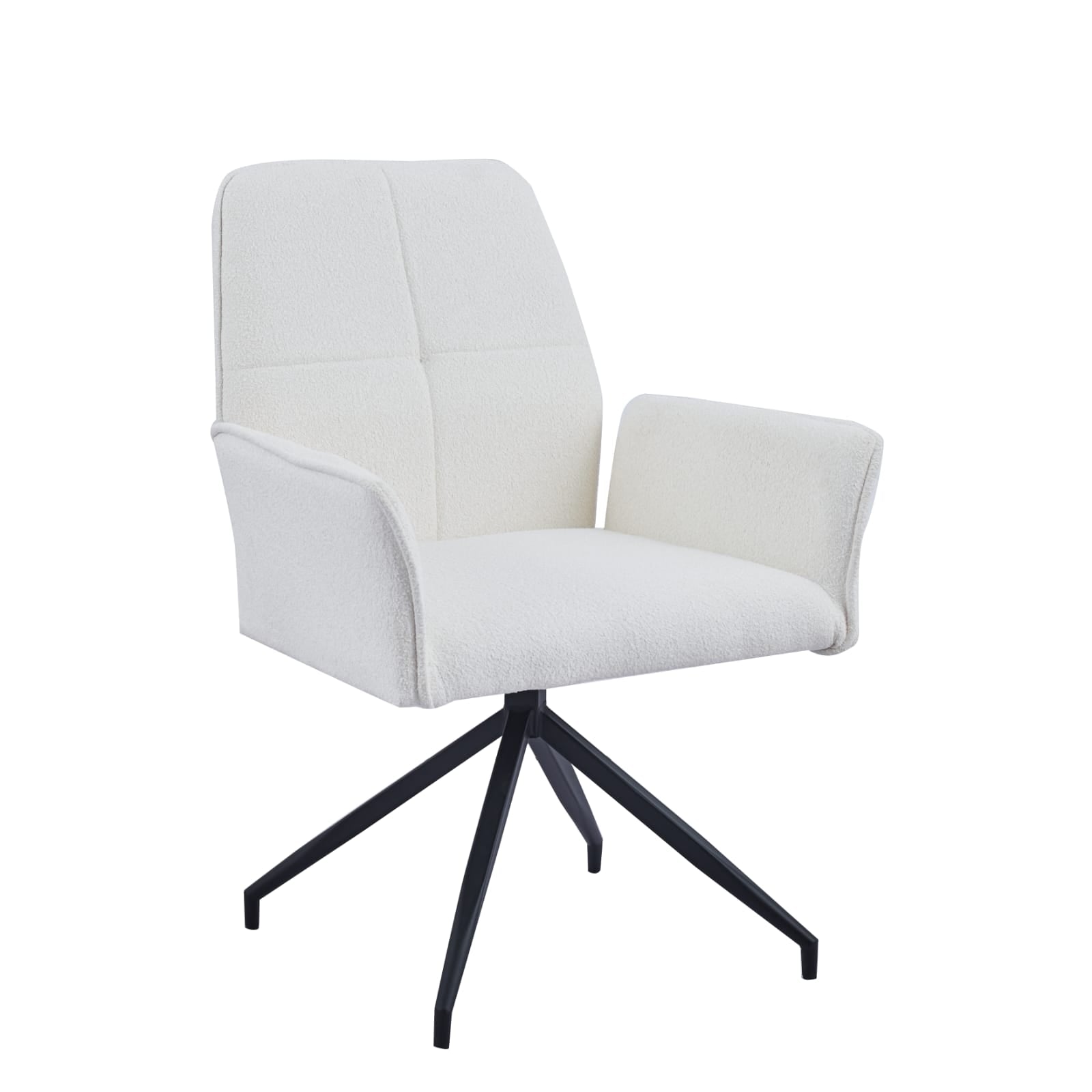 Chaise pivotante – Assise Confortable en Tissu  haut de gamme & Piétement Métal Noir , rotation 360° - Decora Home