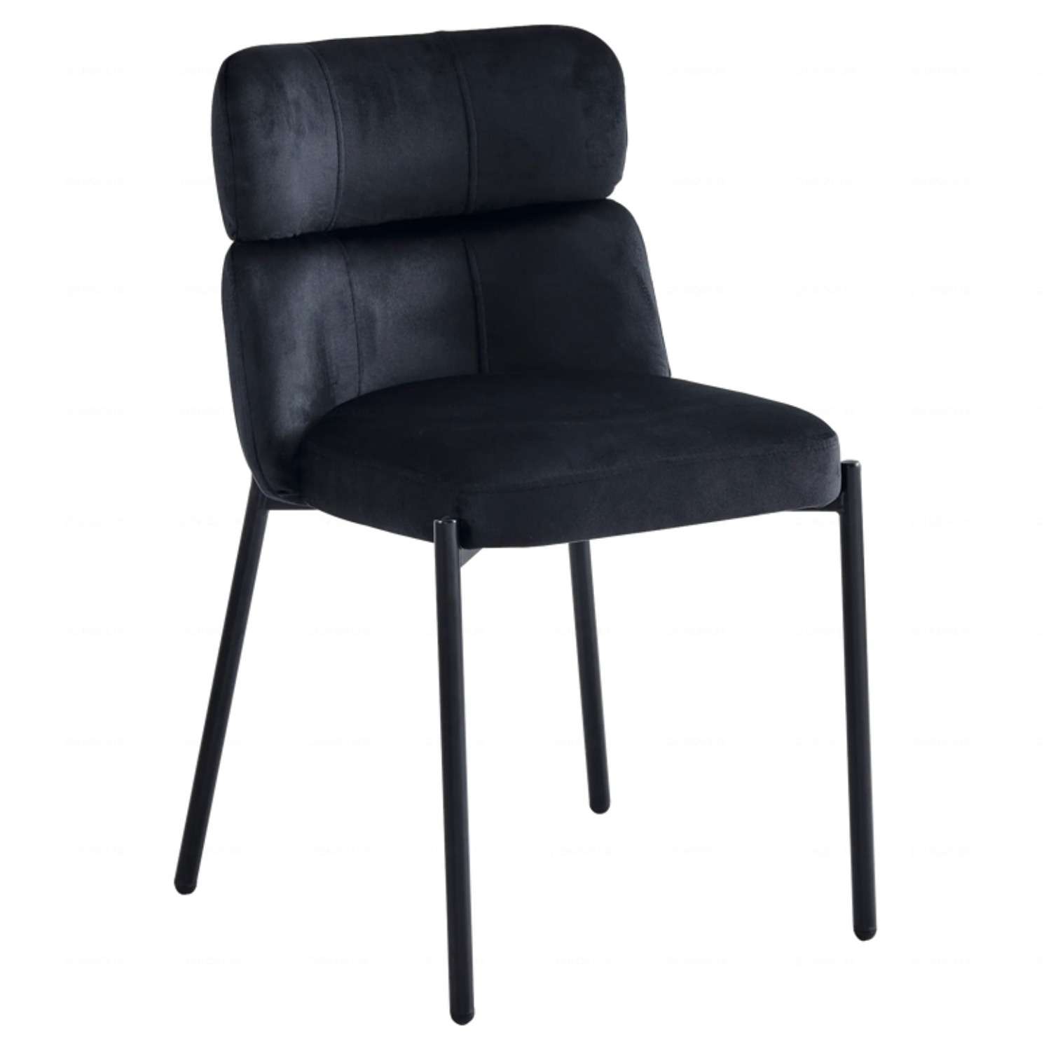 Chaise en Velours avec Piétement en Acier Inoxydable