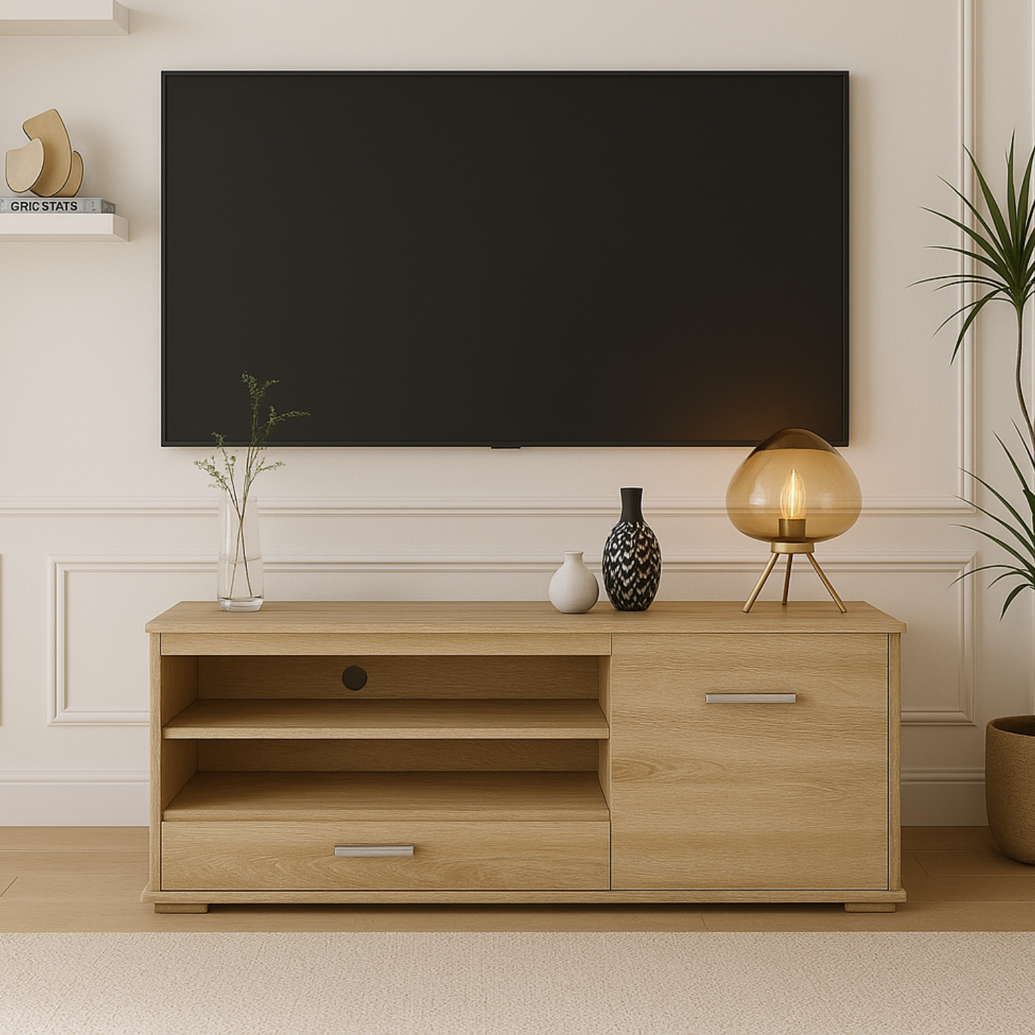 Meuble TV Moderne en Lumière de Sonoma – Design Élégant et Fonctionnel - Rangement TV