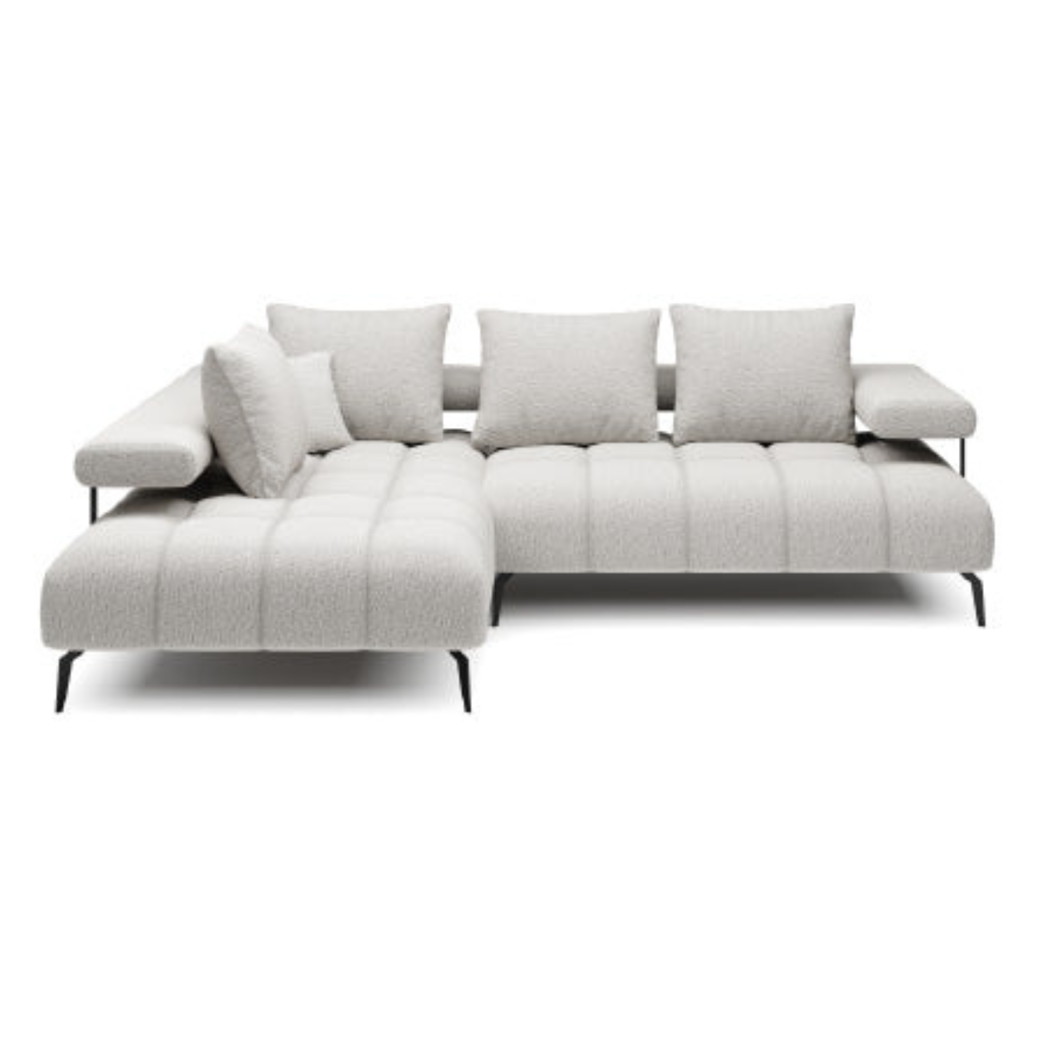 Canapé d’angle moderne avec réglage électrique de la profondeur d’assise