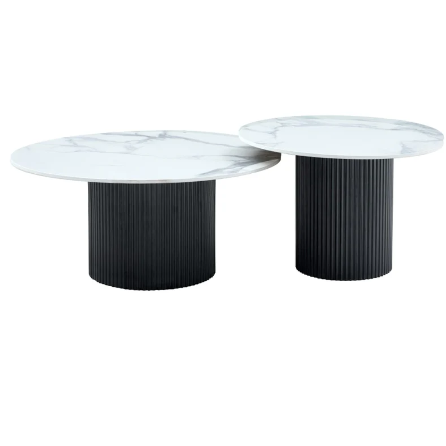 Table basse gigogne plateau céramique travertin ou blanc