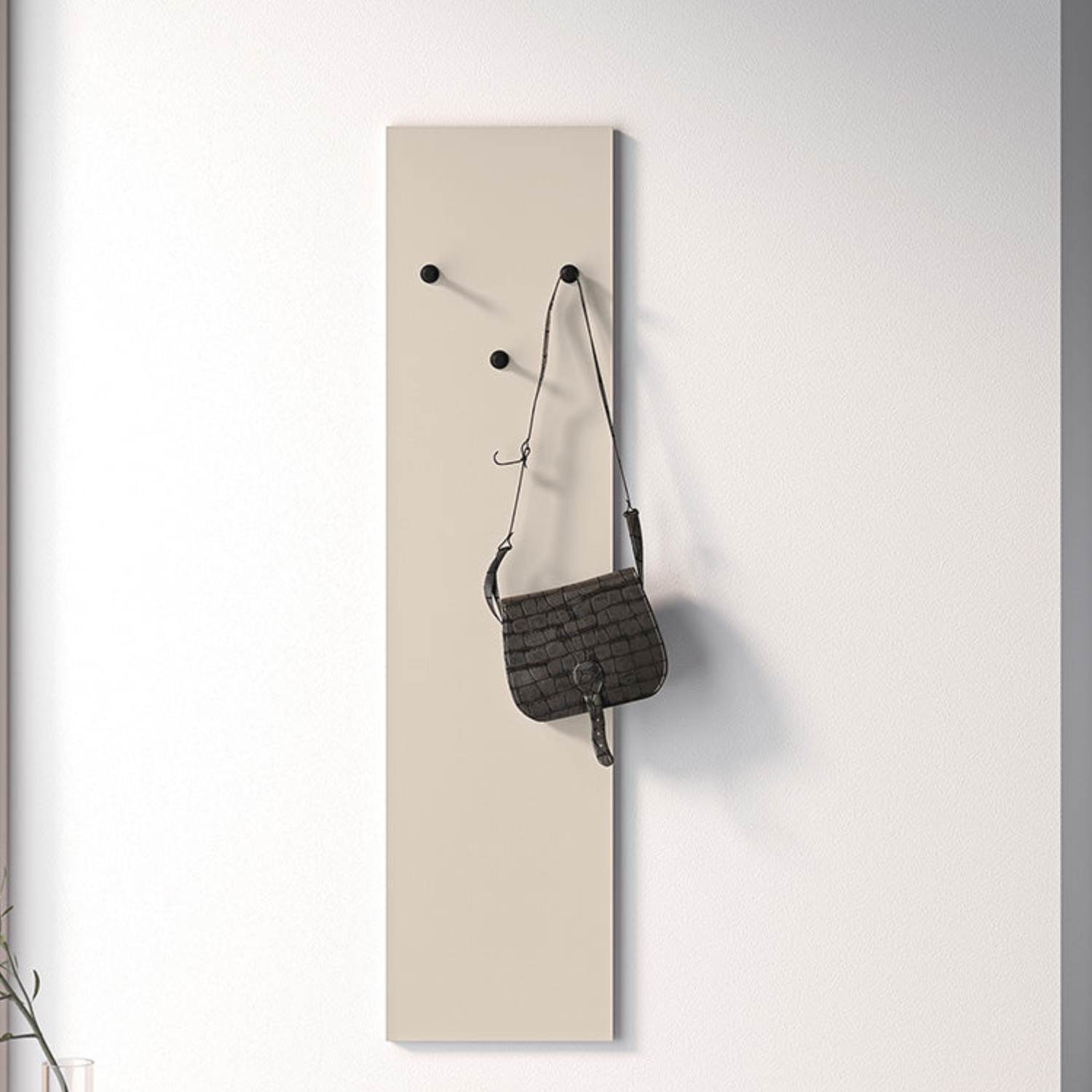 Cintre  Cachemire, MDF Fraisé, 3 Supports Noirs pour Vêtements d'Extérieur