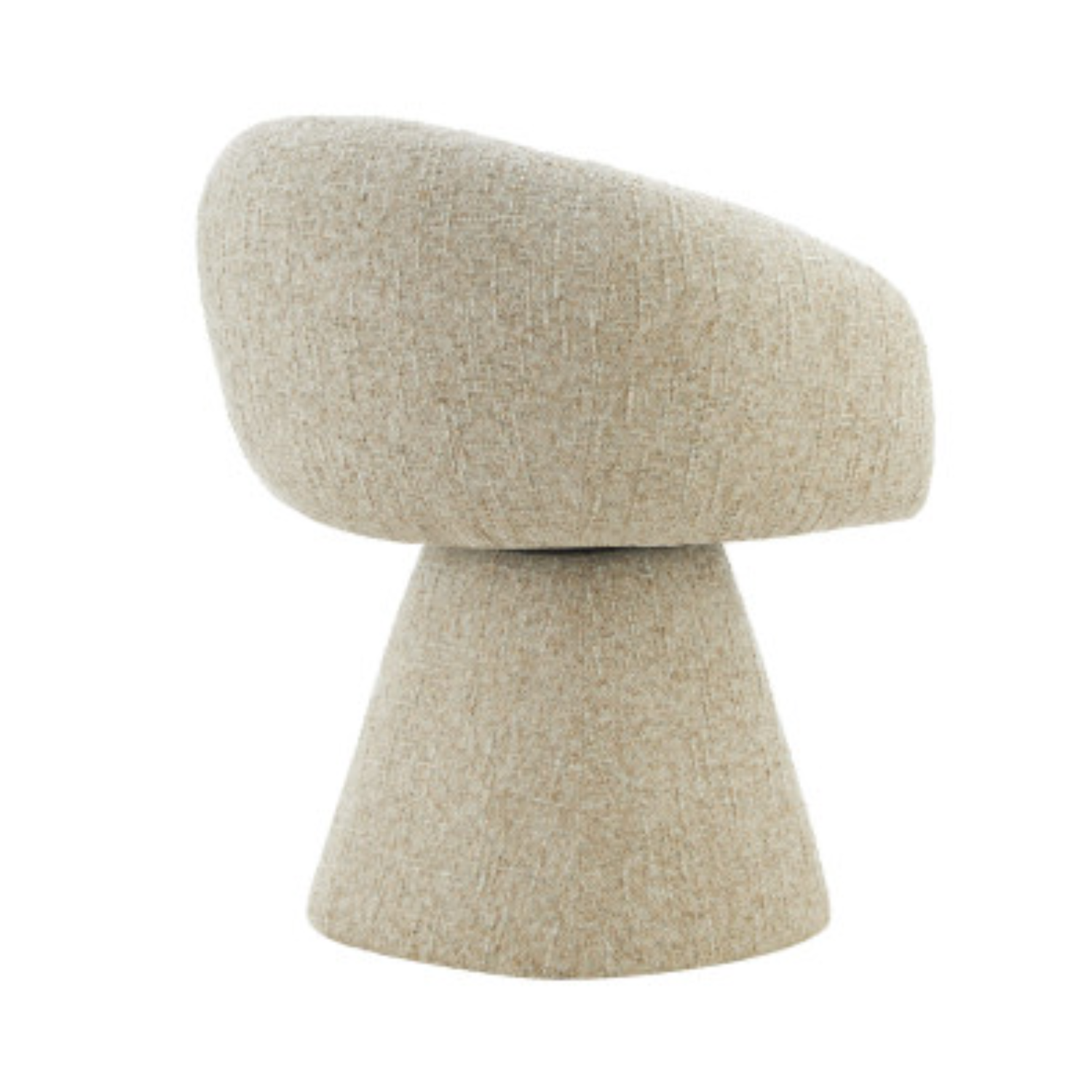 Chaise design – Assise et dossier en tissu bouclé, piétement acier (Beige / Gris clair)